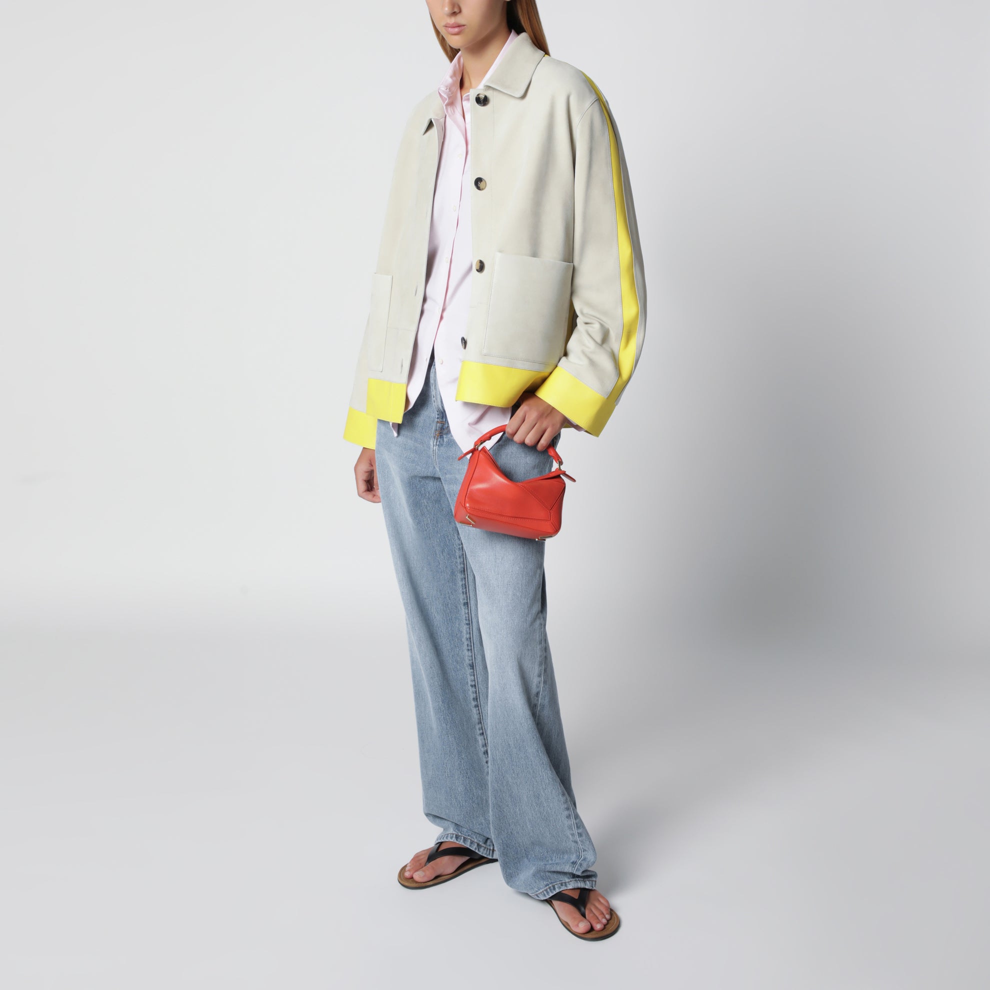 Puzzle Featherlight medium bag in orange nappa leather