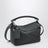 Borsa Puzzle piccola grigia antracite in pelle nabuk granata