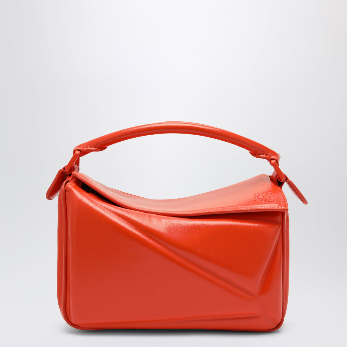 Puzzle Blown Small Orange Leather Bag