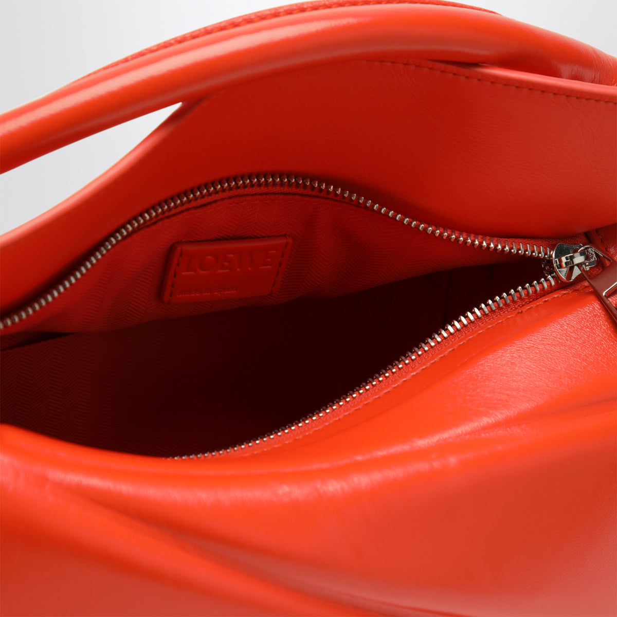 Puzzle Blown Small Orange Leather Bag
