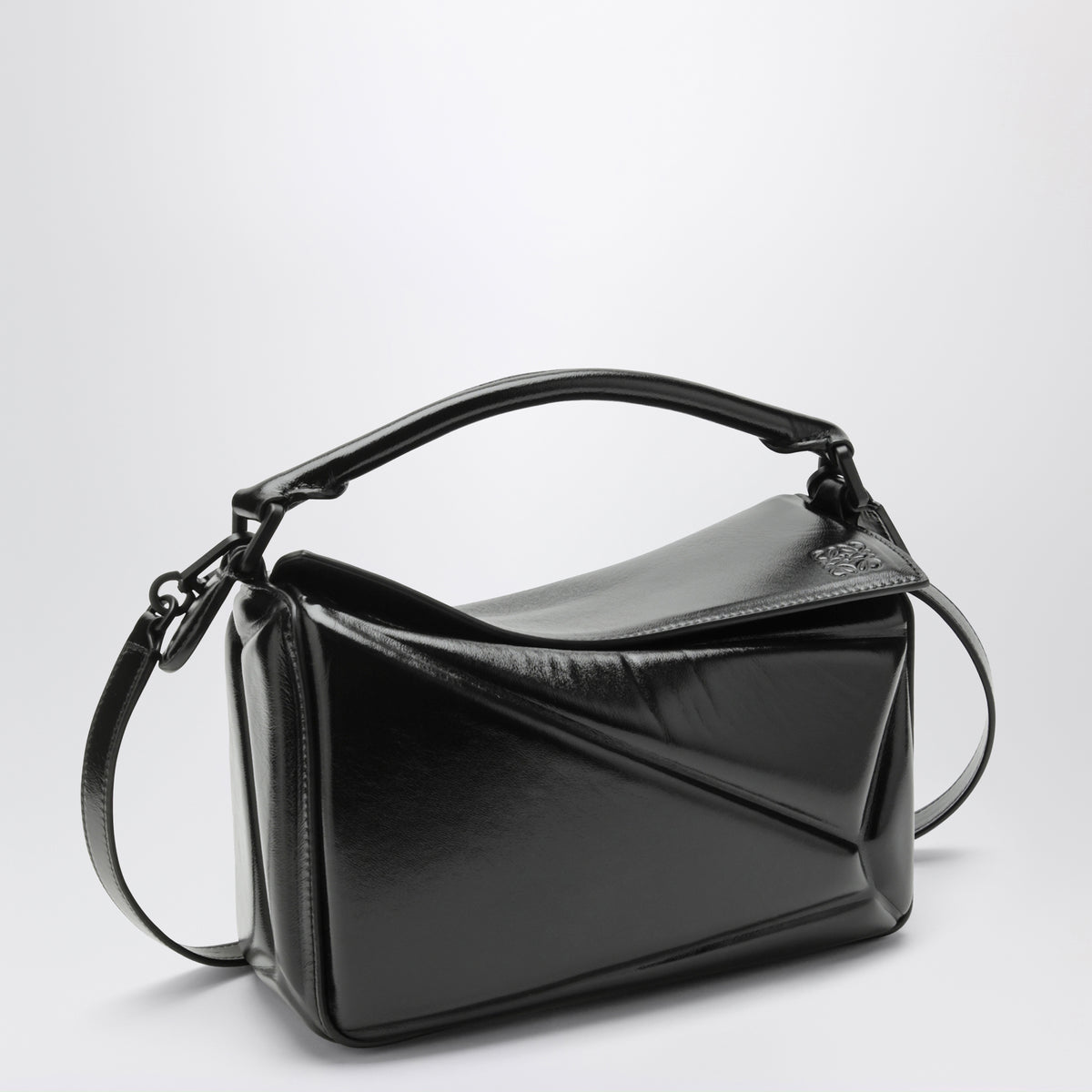 Puzzle Blown Small Black Lambskin Bag