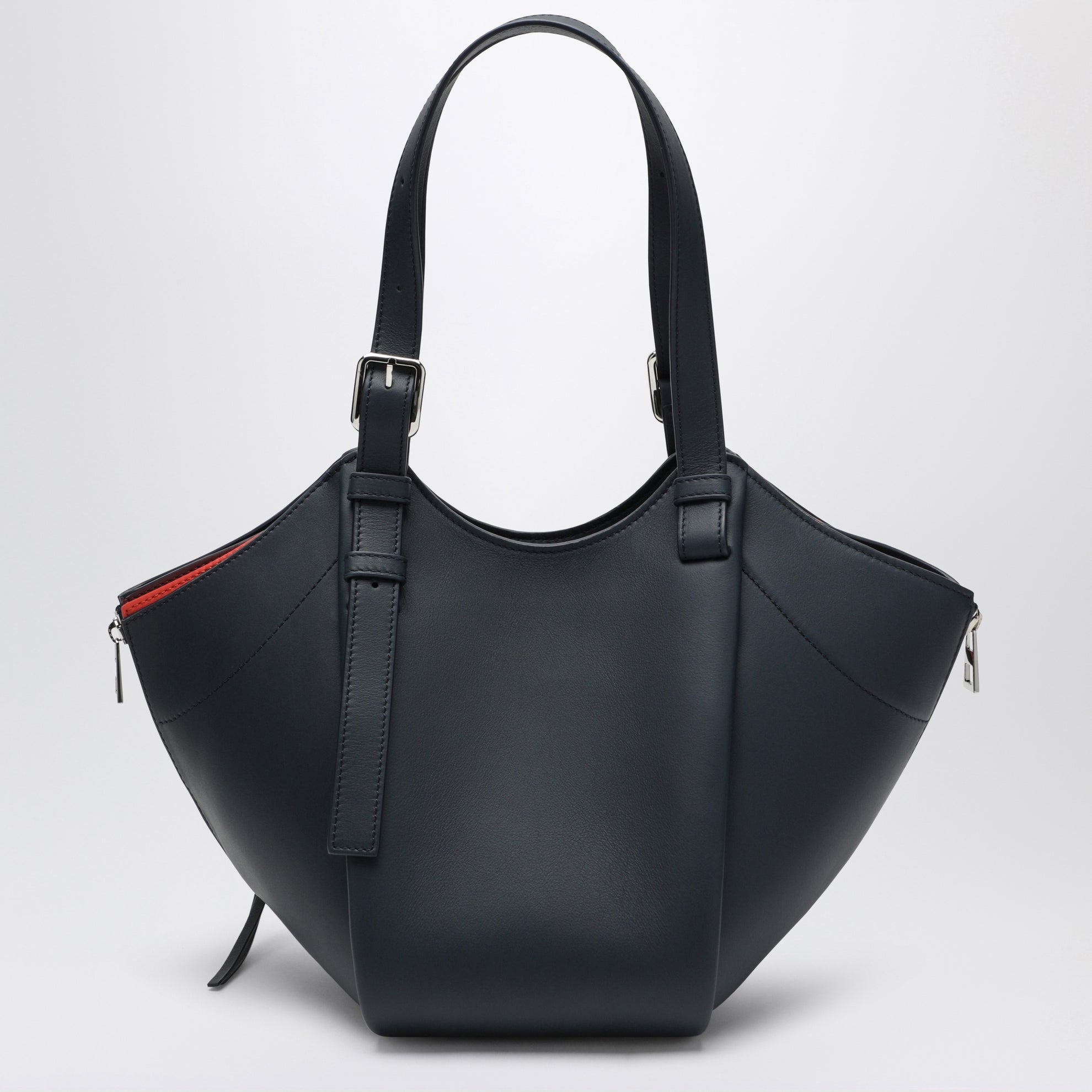 Dark blue layered Hammock Flip leather bag