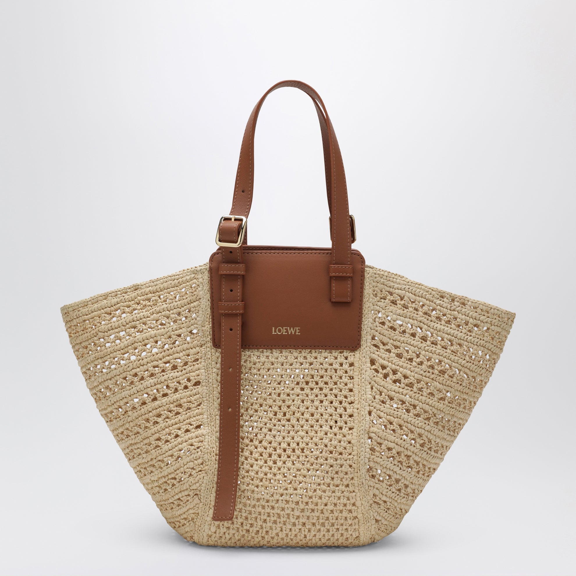 Medium raffia and leather Hammock Cabas bag
