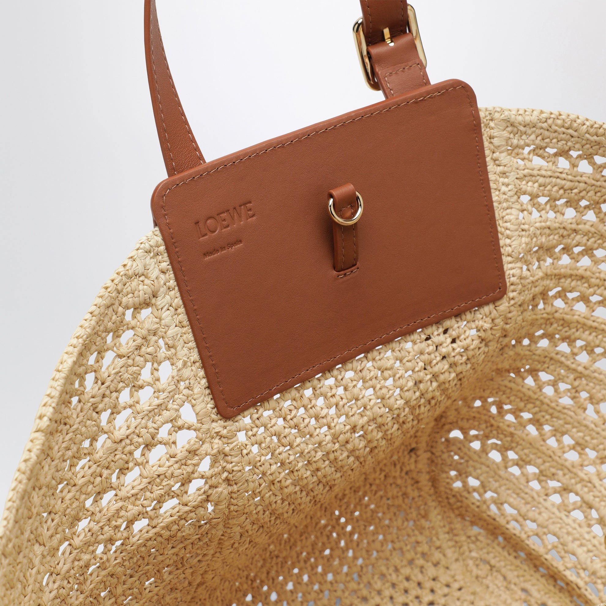 Medium raffia and leather Hammock Cabas bag