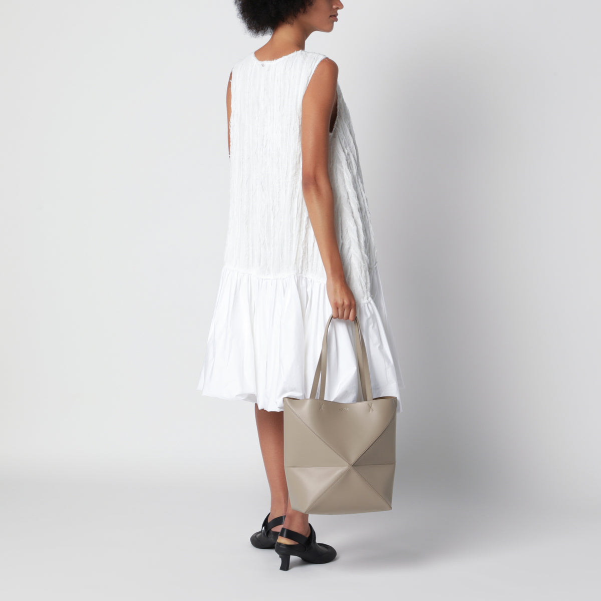 Medium sand Puzzle Fold Tote bag