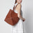 Medium Puzzle Fold tote bag in light brown leather