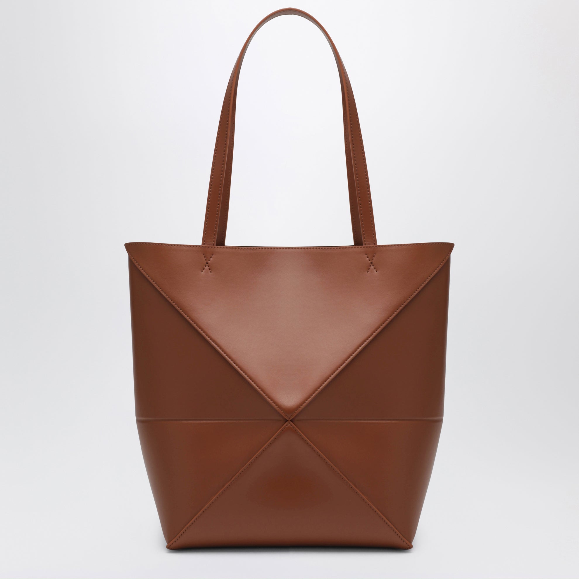 Medium Puzzle Fold tote bag in light brown leather