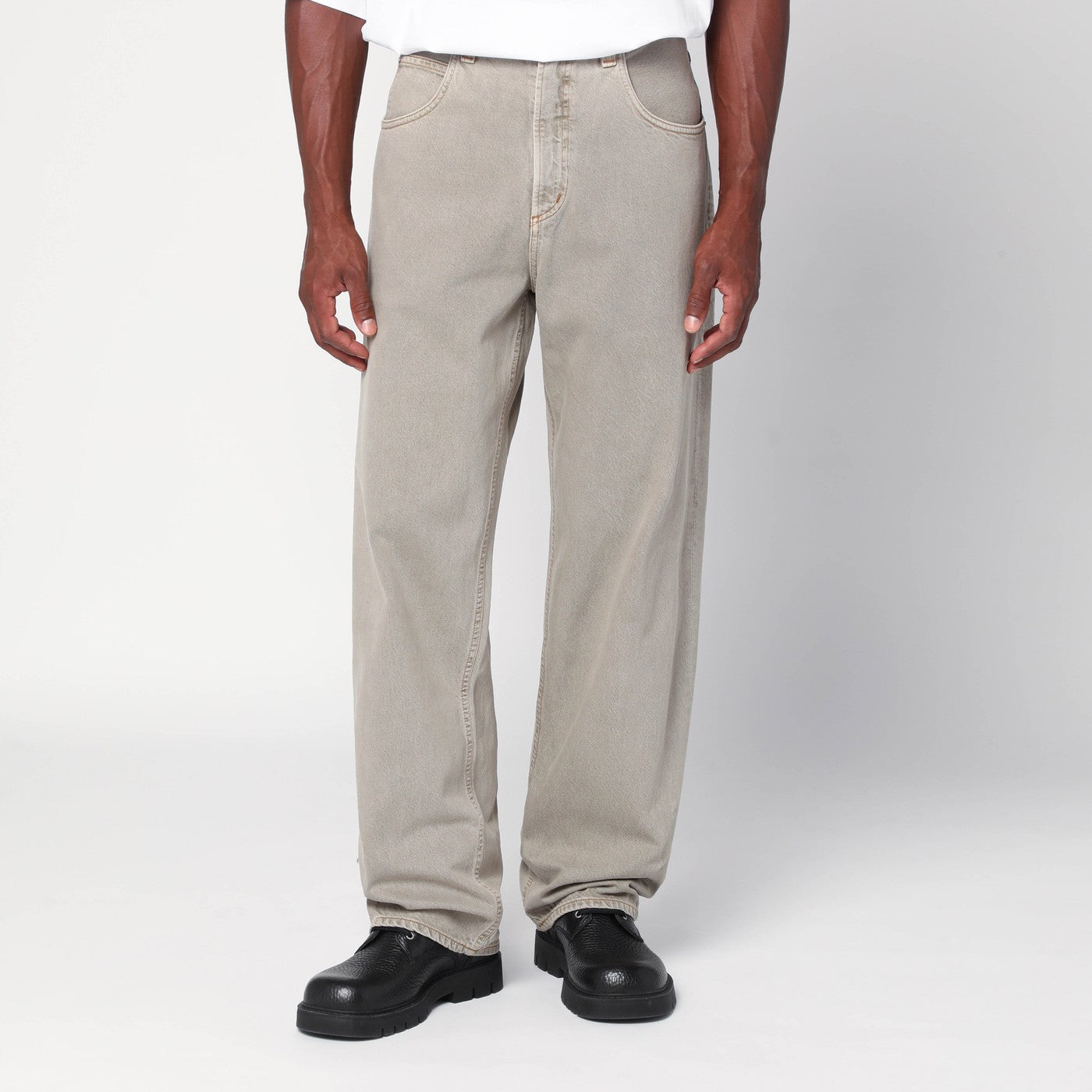 Jean beige en denim régénéré