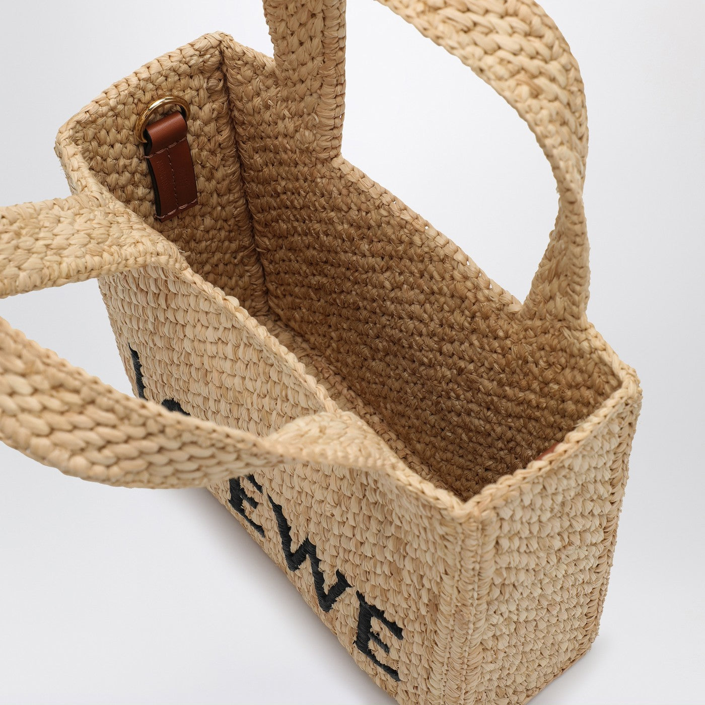 LOEWE Font Tote mini raffia bag