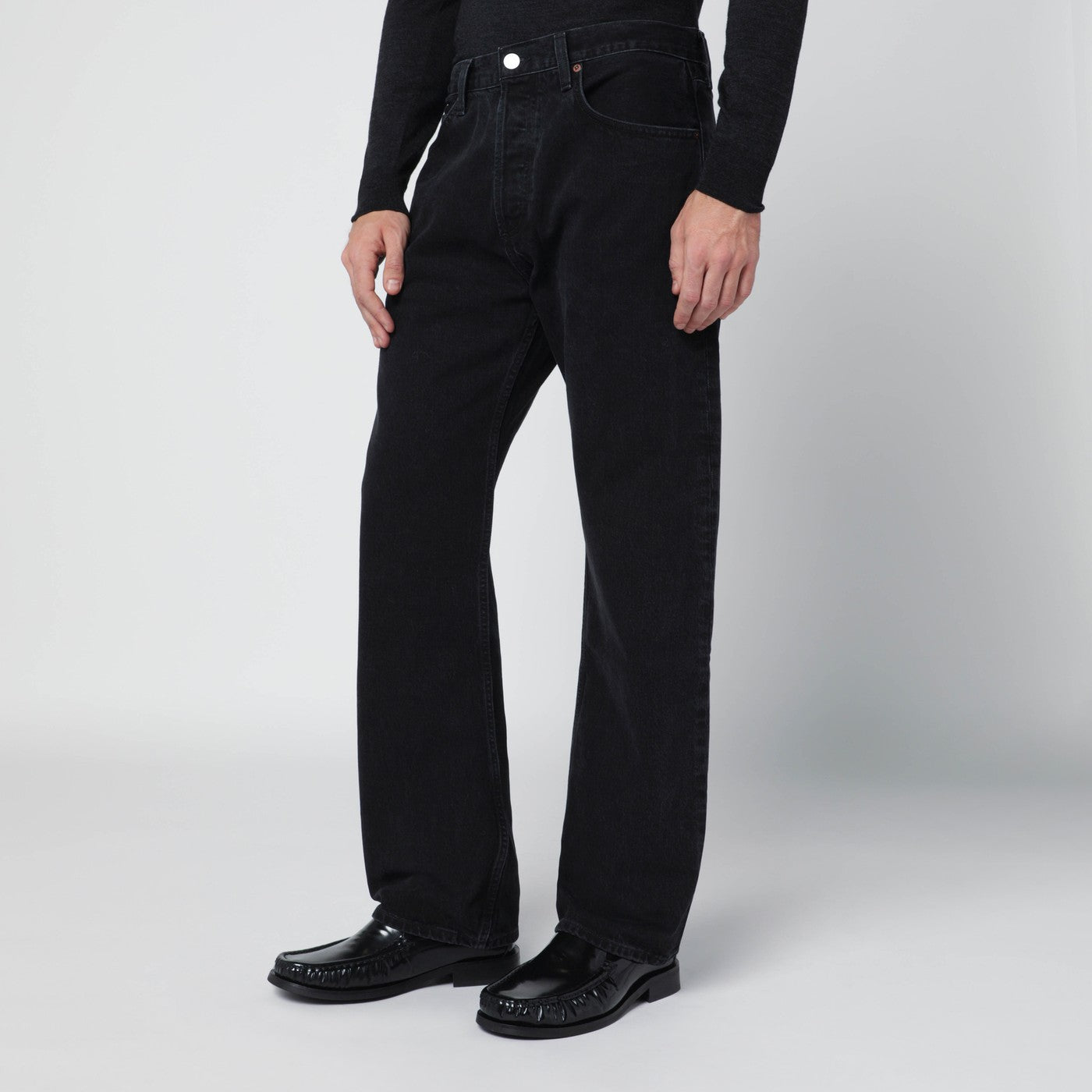 Schwarze Regular Jeans