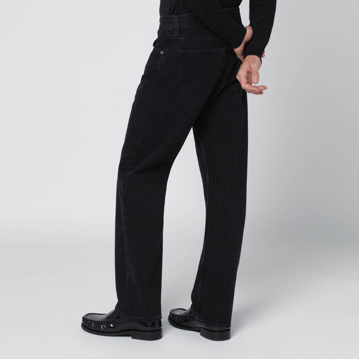Schwarze Regular Jeans