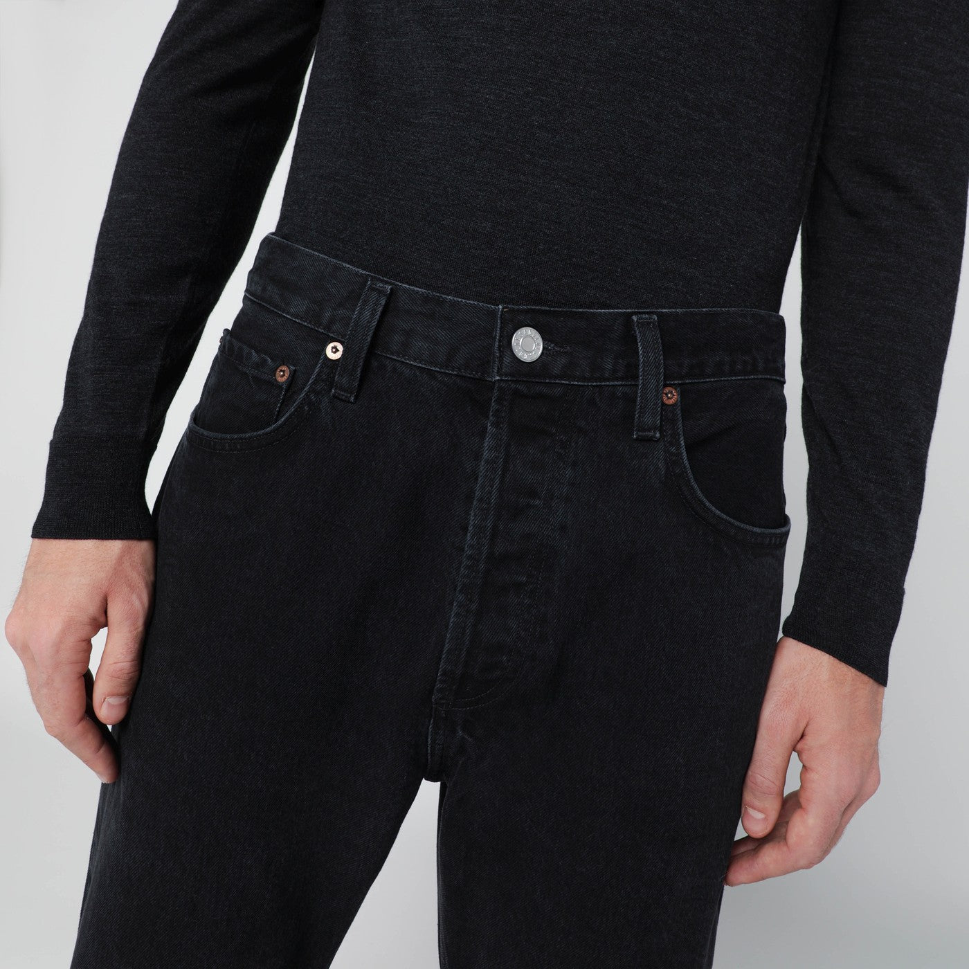 Schwarze Regular Jeans