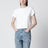 T-shirt girocollo bianca in cotone