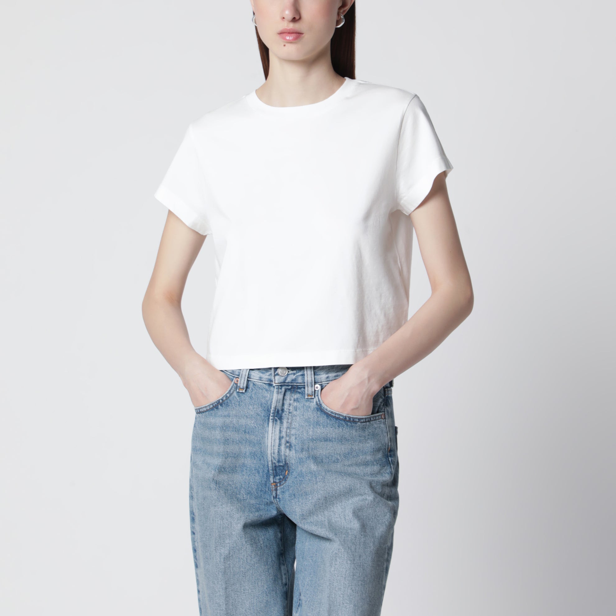 White cotton crew-neck T-shirt