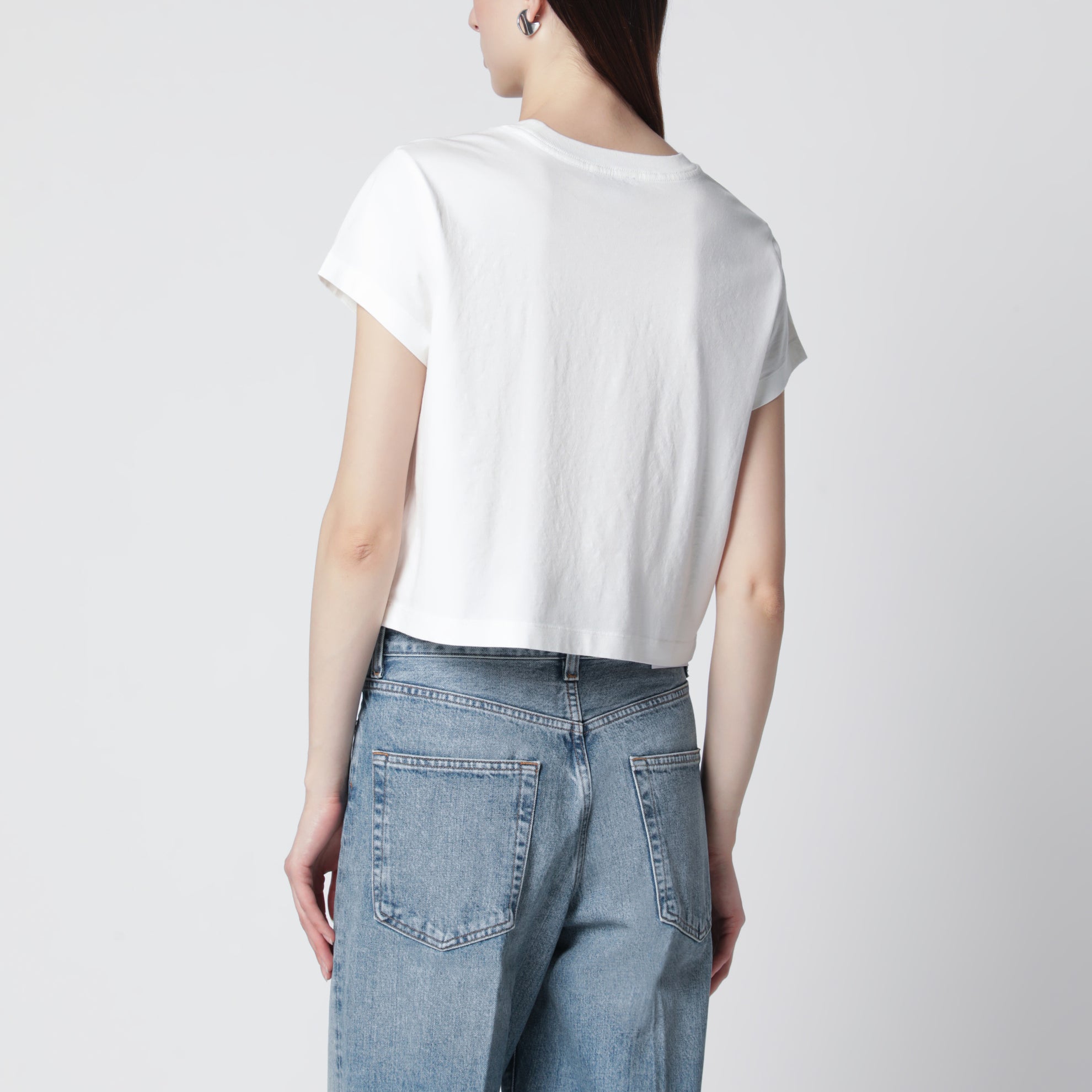 White cotton crew-neck T-shirt