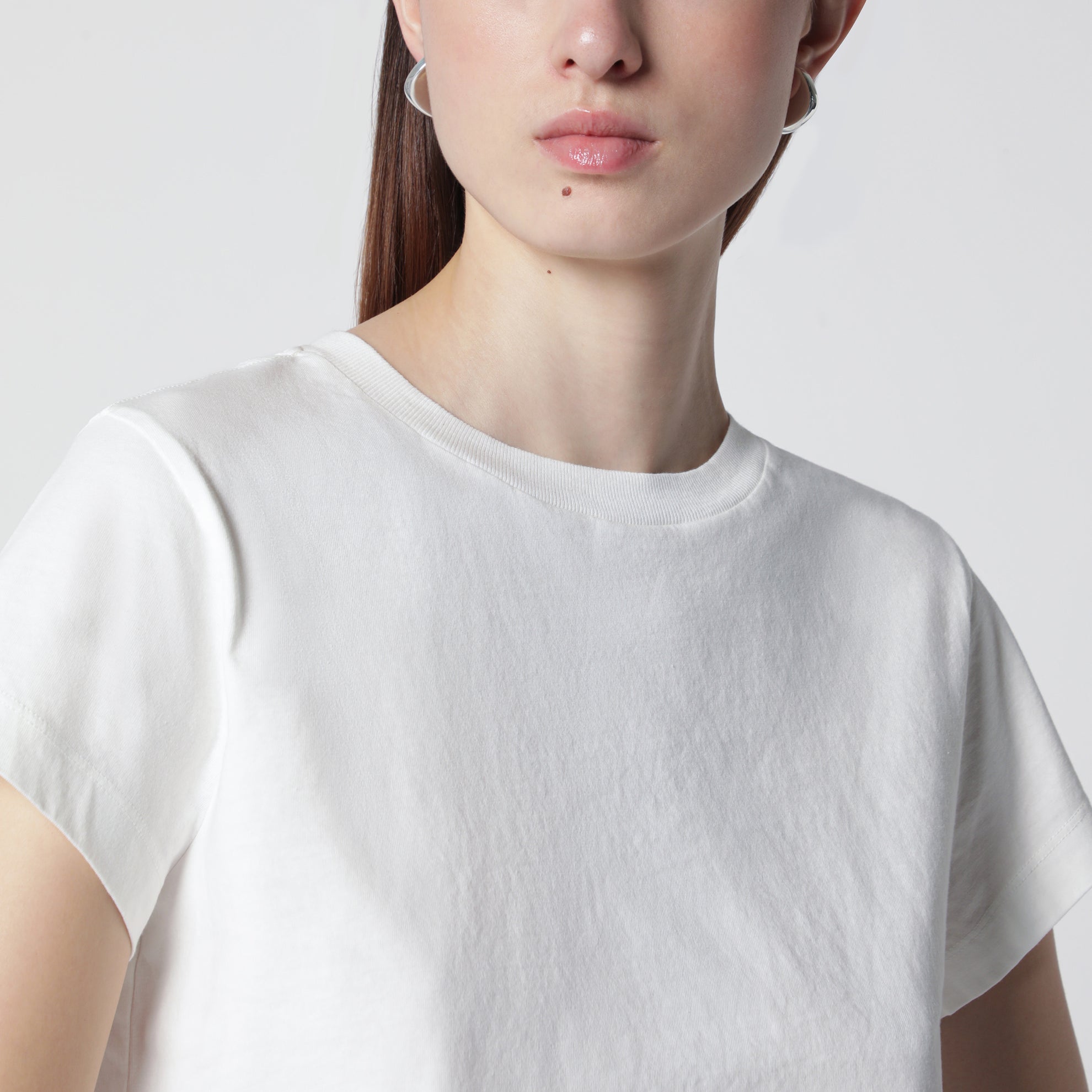 White cotton crew-neck T-shirt