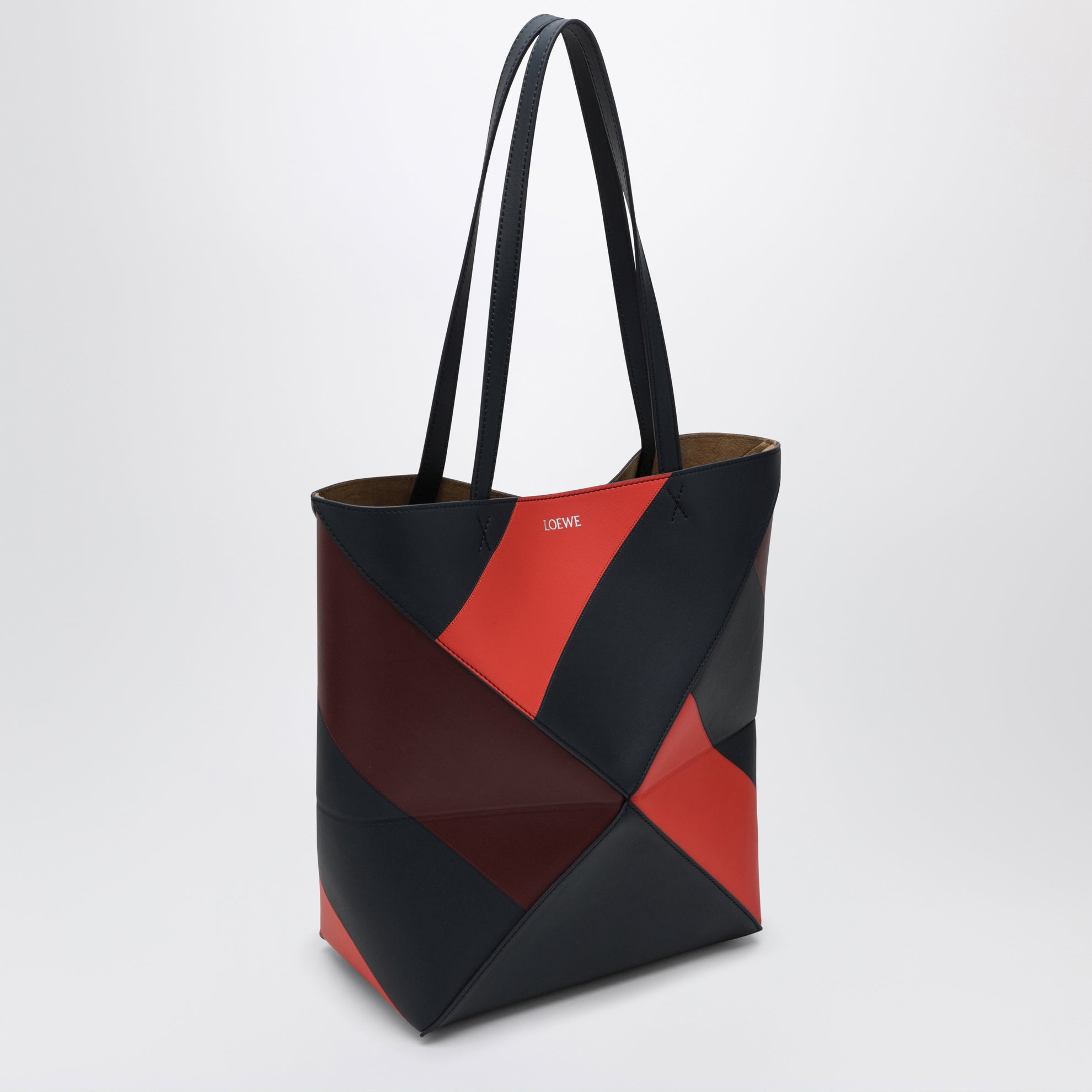 Sac Puzzle Fold Tote en cuir de veau multicolore