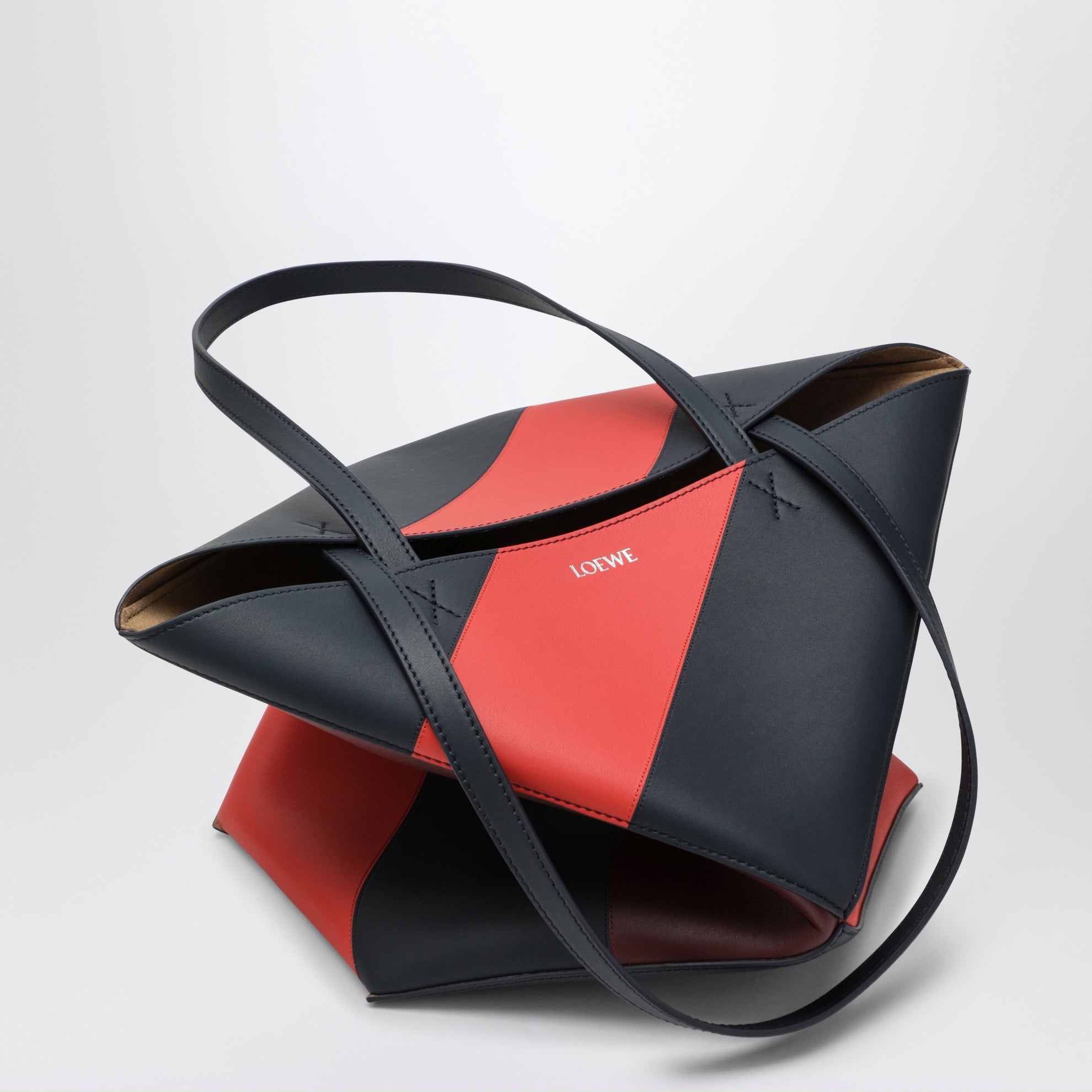 Sac Puzzle Fold Tote en cuir de veau multicolore