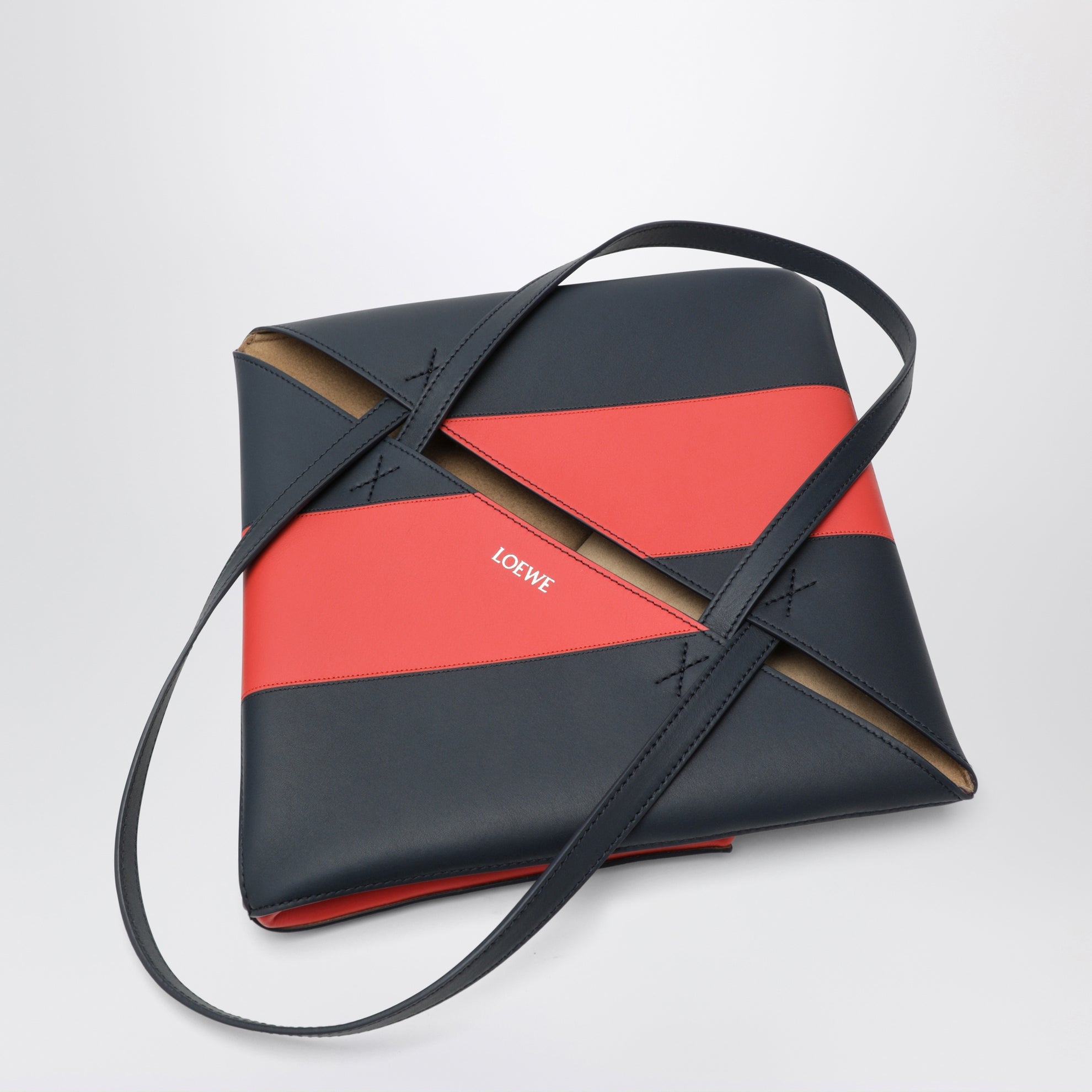 Sac Puzzle Fold Tote en cuir de veau multicolore