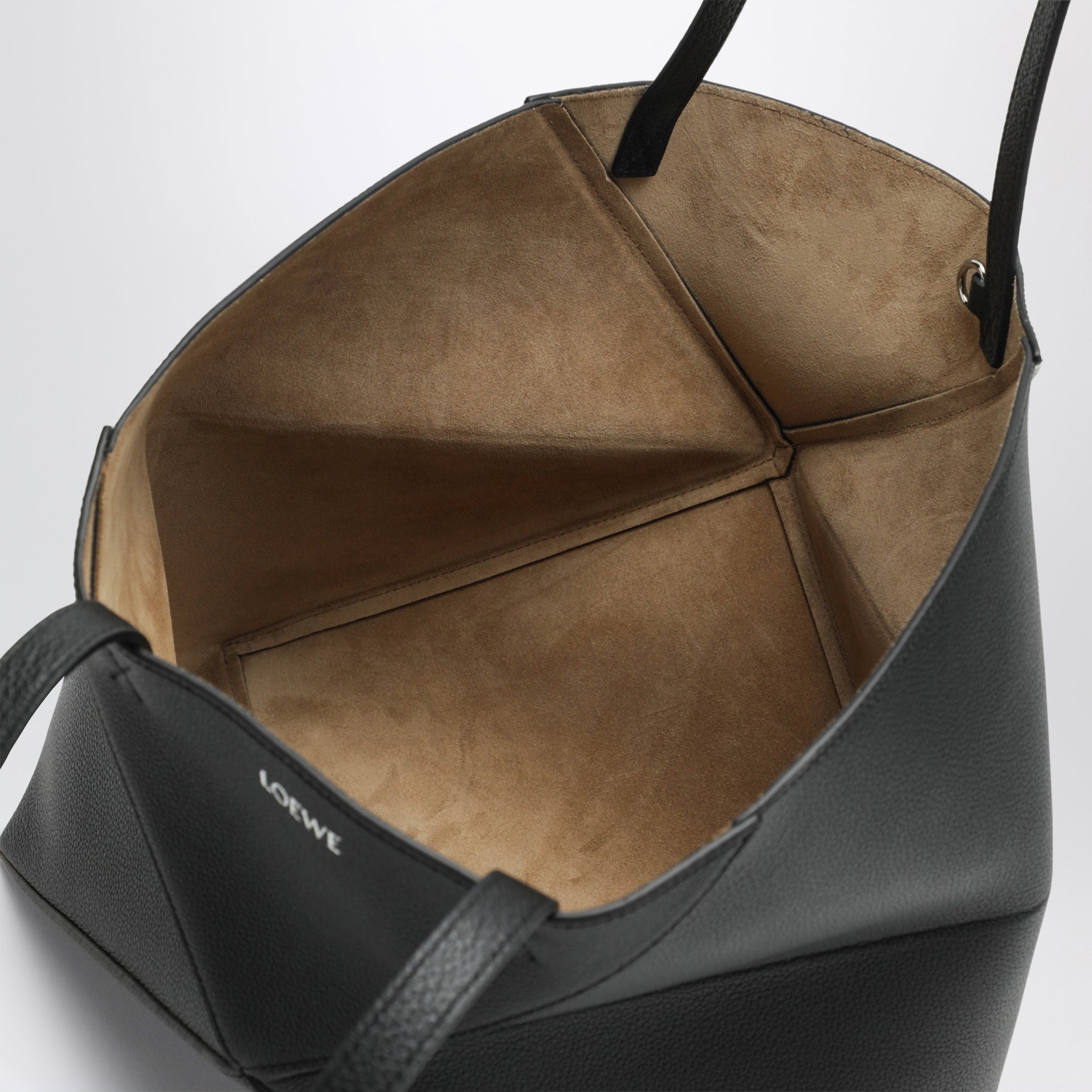 Sac fourre-tout Puzzle Fold moyen en cuir noir