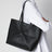 Medium black leather Puzzle Fold tote bag