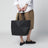 Large Puzzle Fold Tote bag in black grenade leather