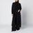 Cappotto doppiopetto lungo nero in lana