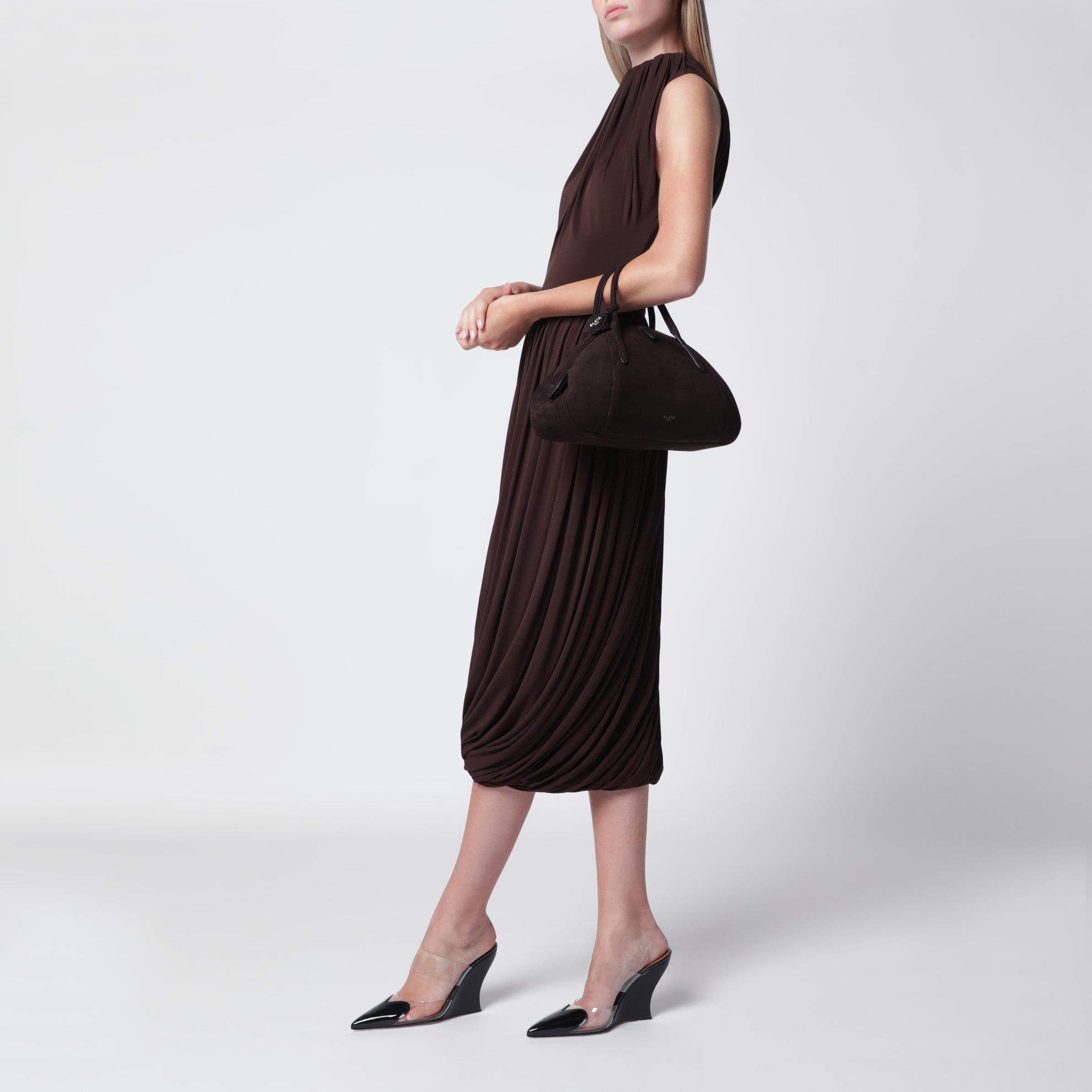 Sac à poignée en nubuck marron