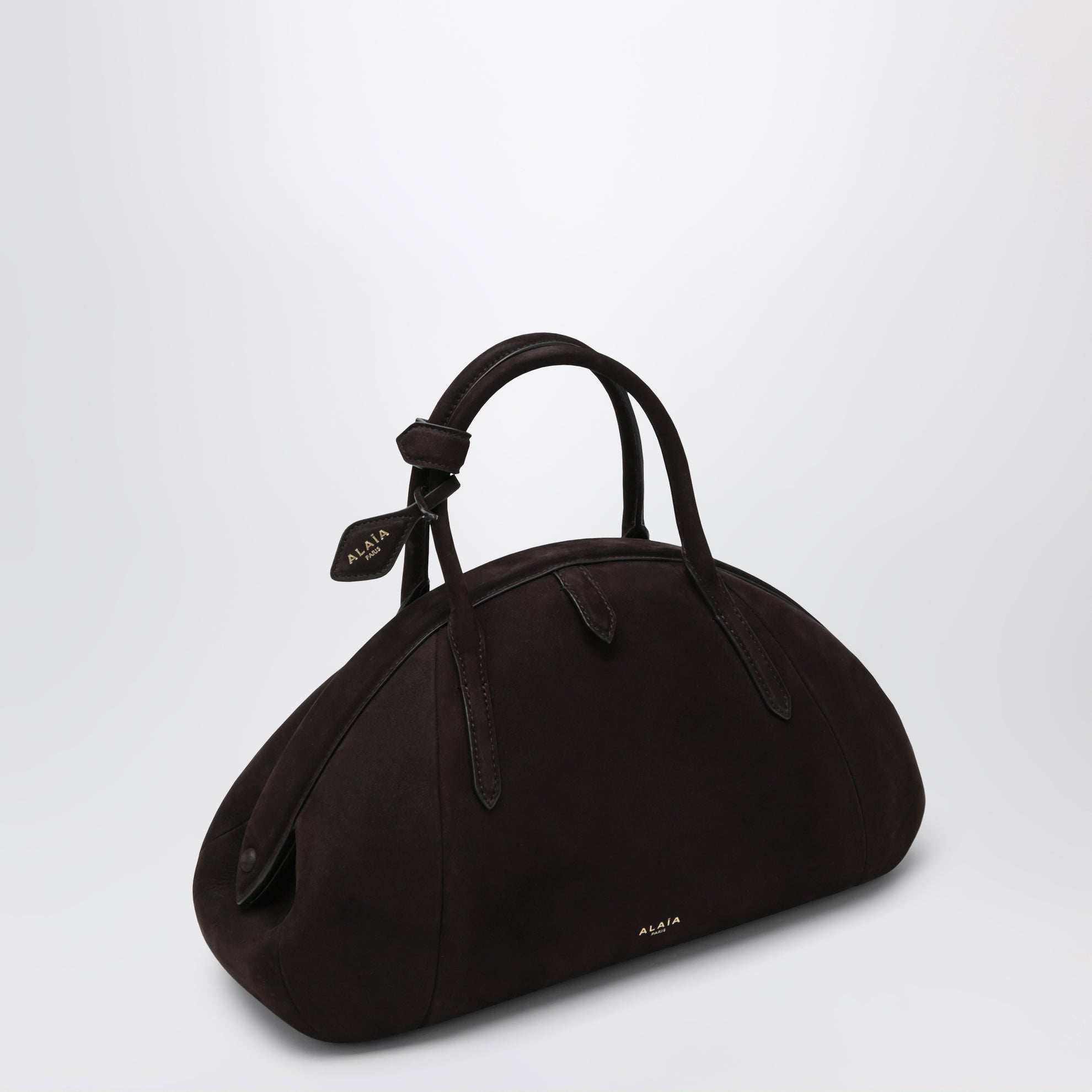 Sac à poignée en nubuck marron