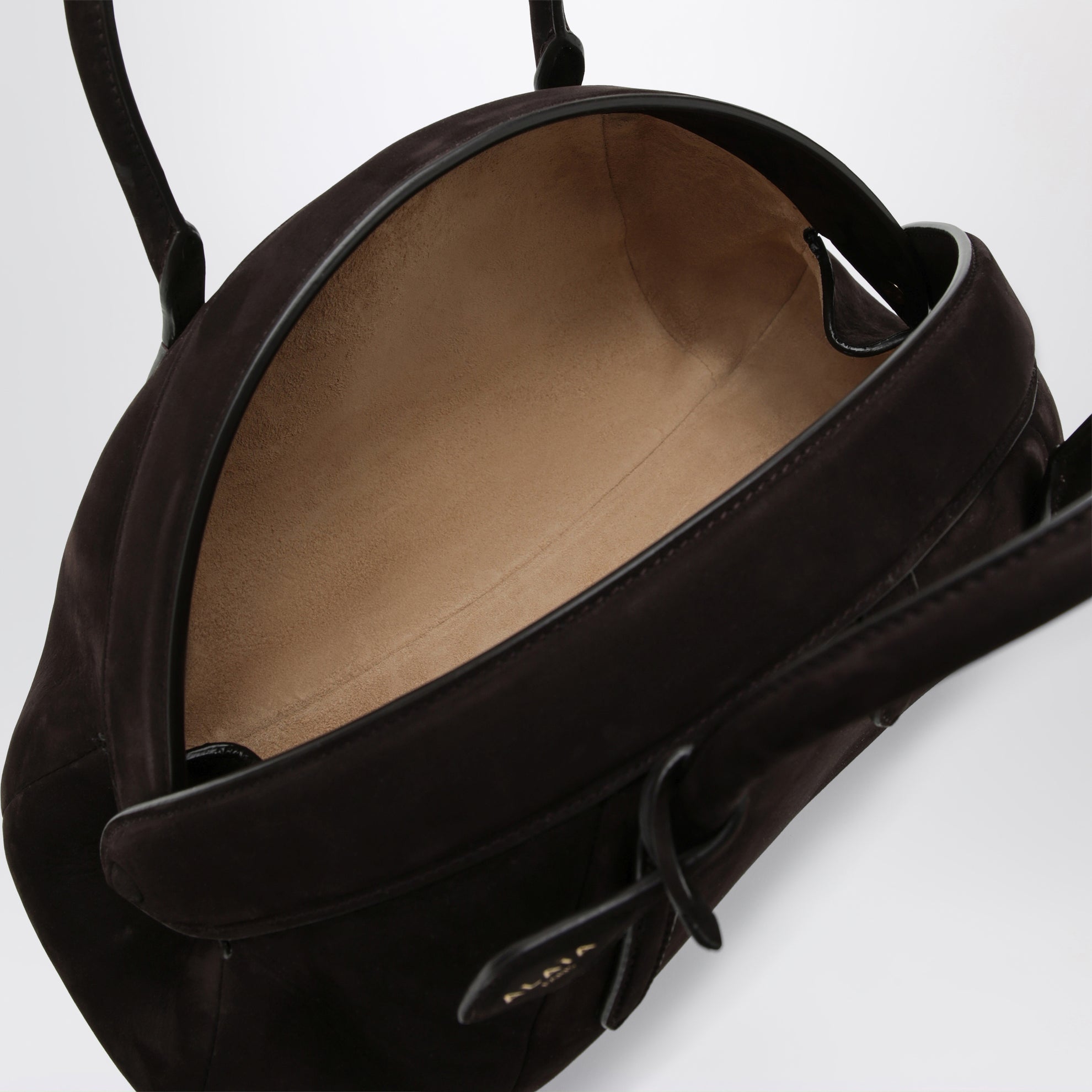 Sac à poignée en nubuck marron