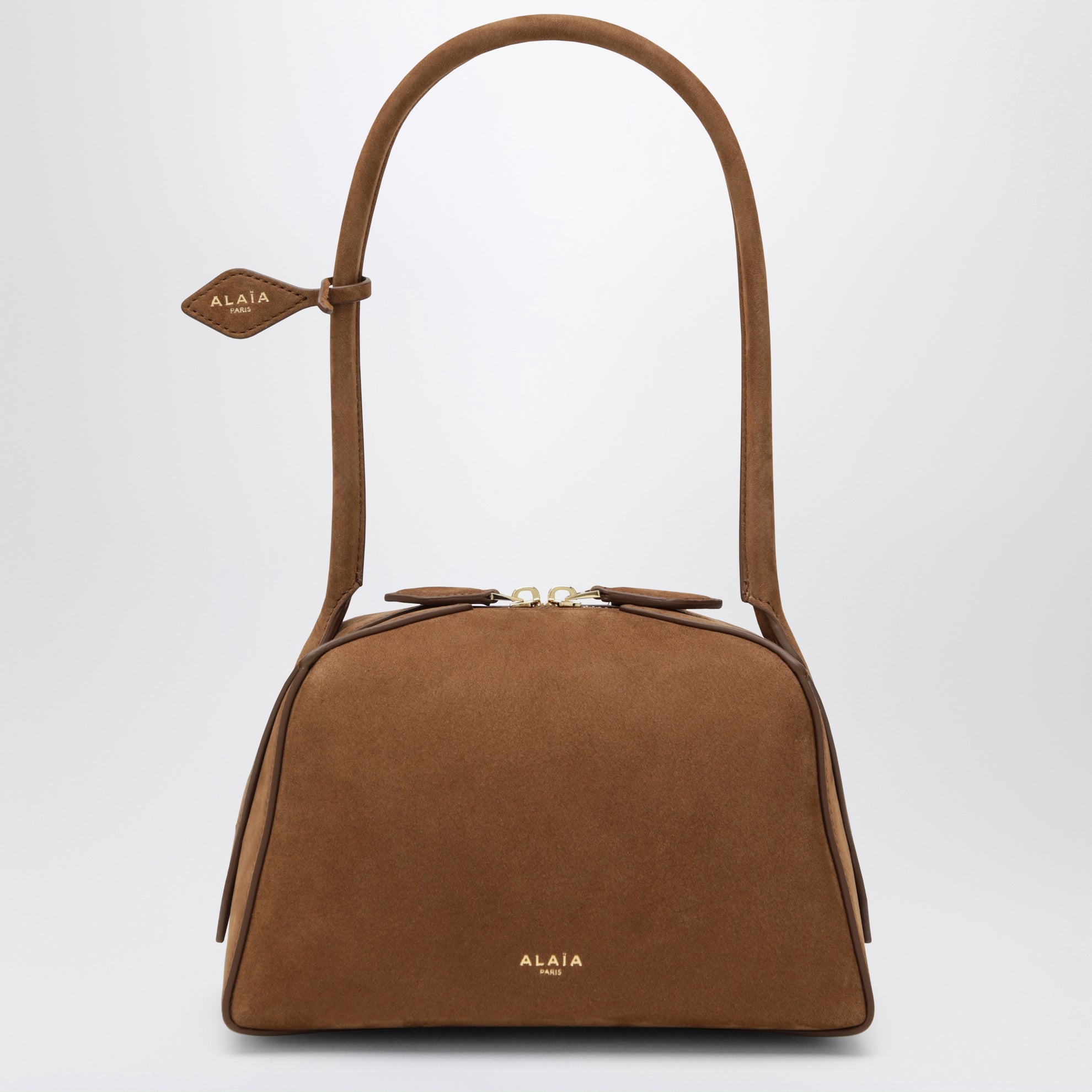 Petit sac Le Bouledogue en nubuck marron clair