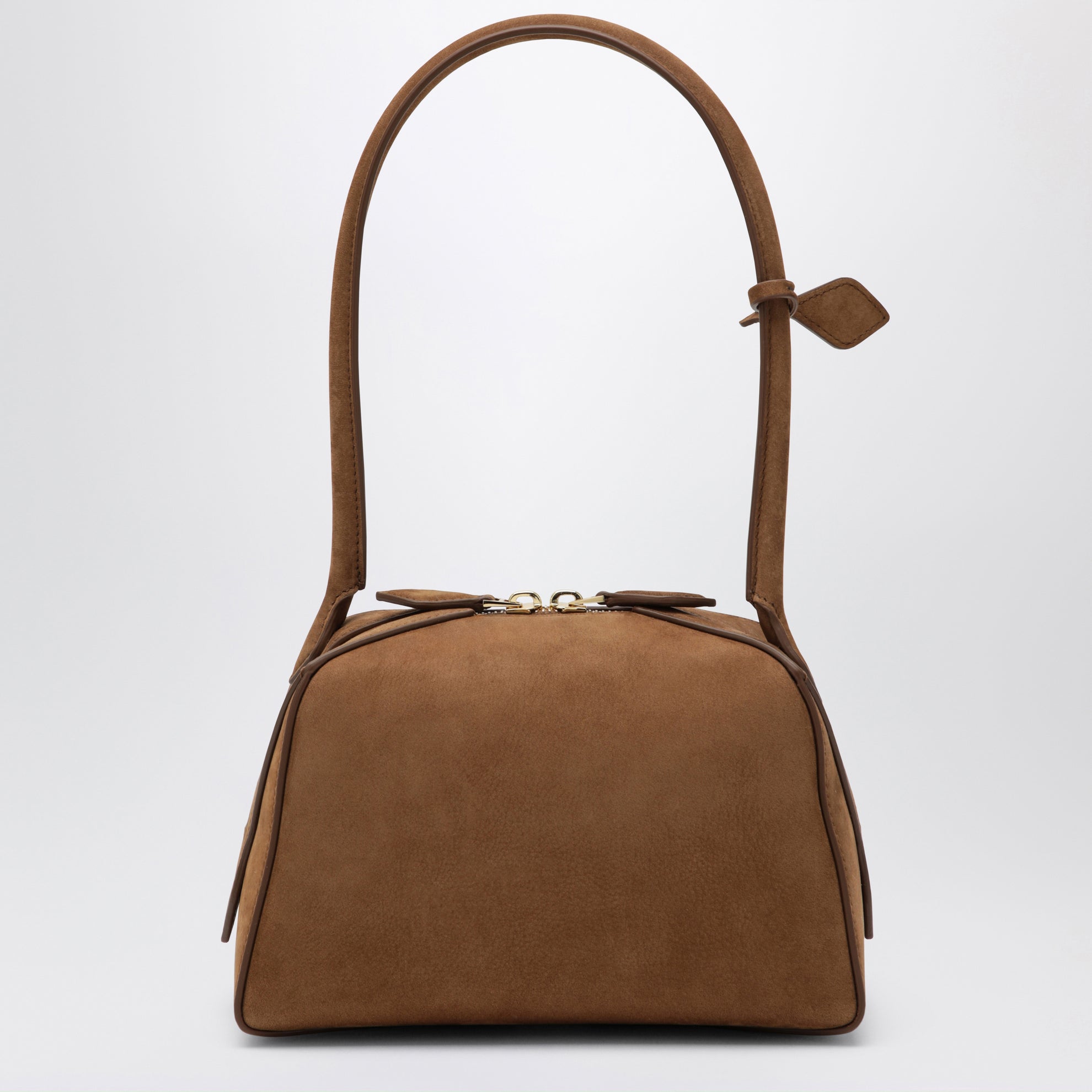 Petit sac Le Bouledogue en nubuck marron clair