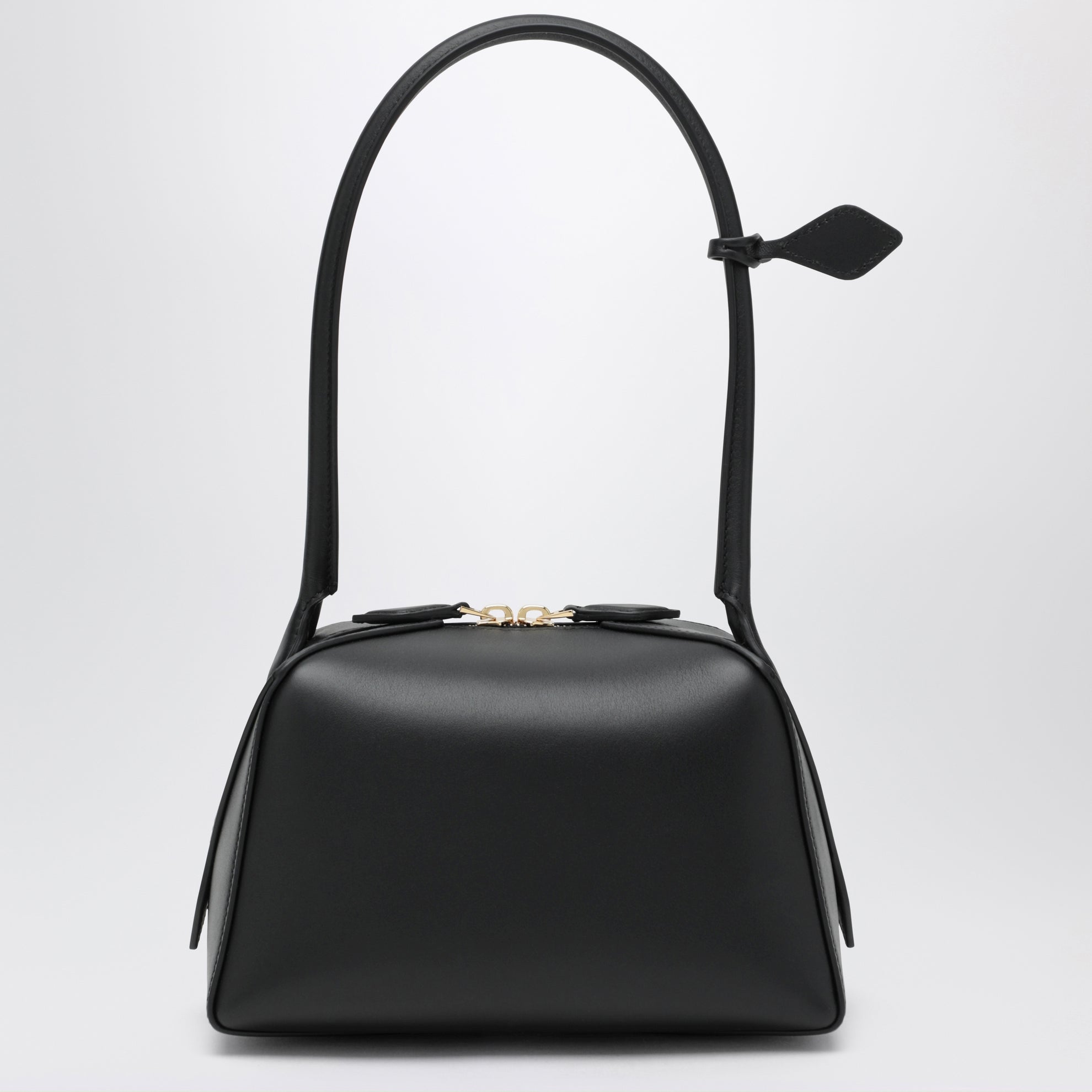 Small Le Teckel shoulder bag in black calfskin