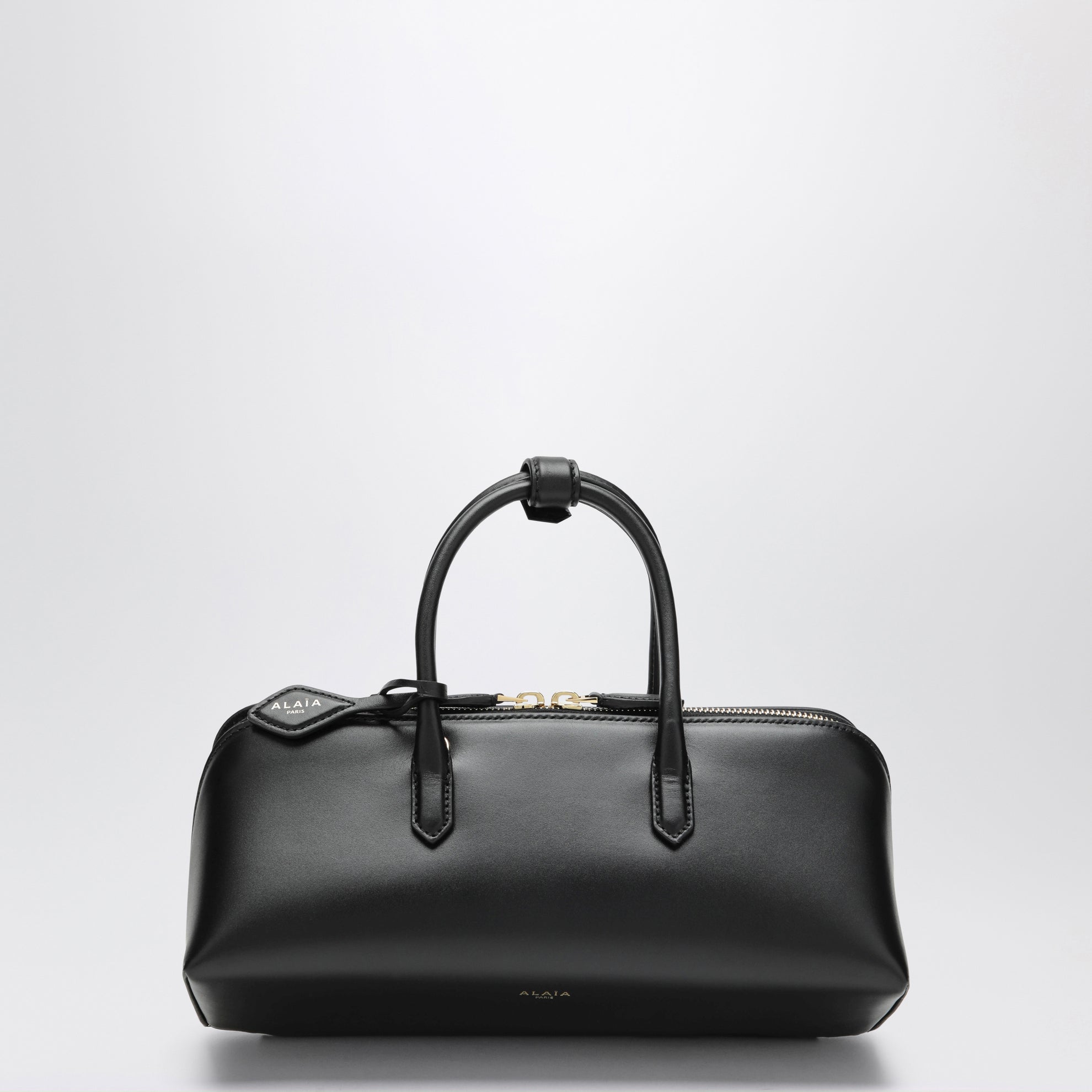 Small Delta bag in black box calf leather
