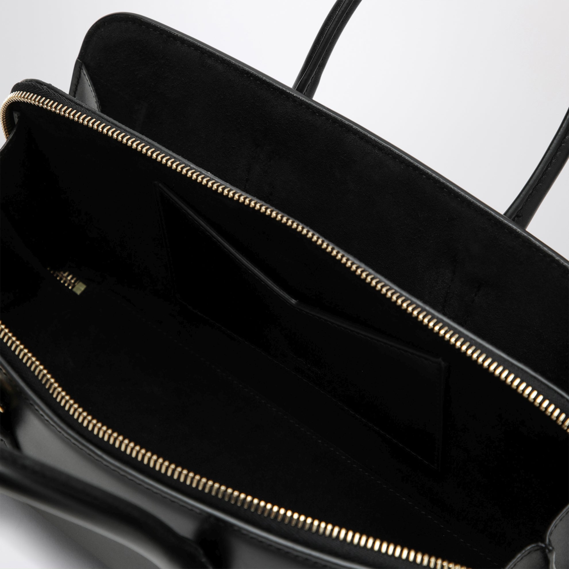 Small Delta bag in black box calf leather
