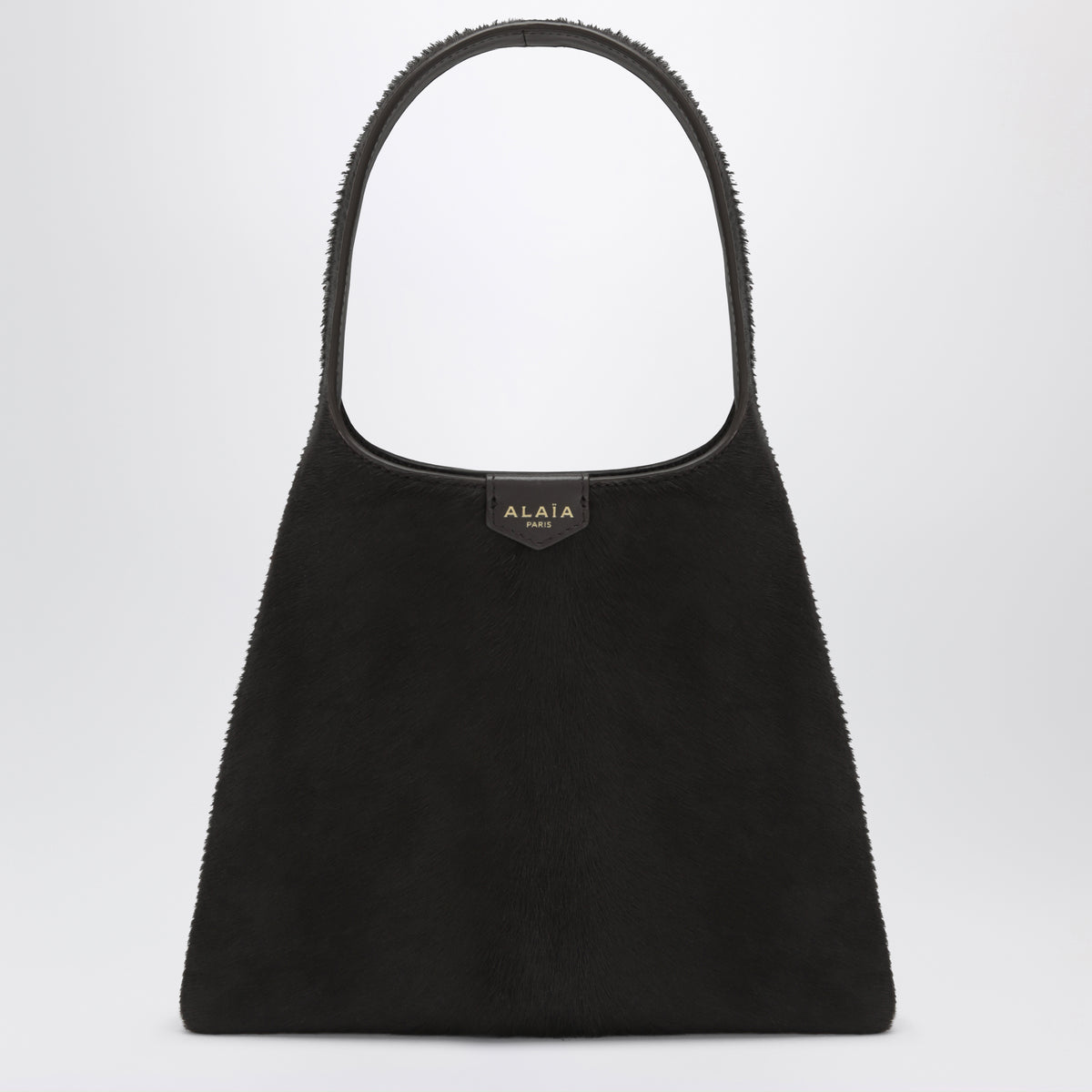 Chocolate brown leather mini hobo bag