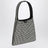 Borsa hobo piccola nera in pelle con borchie
