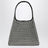 Borsa hobo piccola nera in pelle con borchie