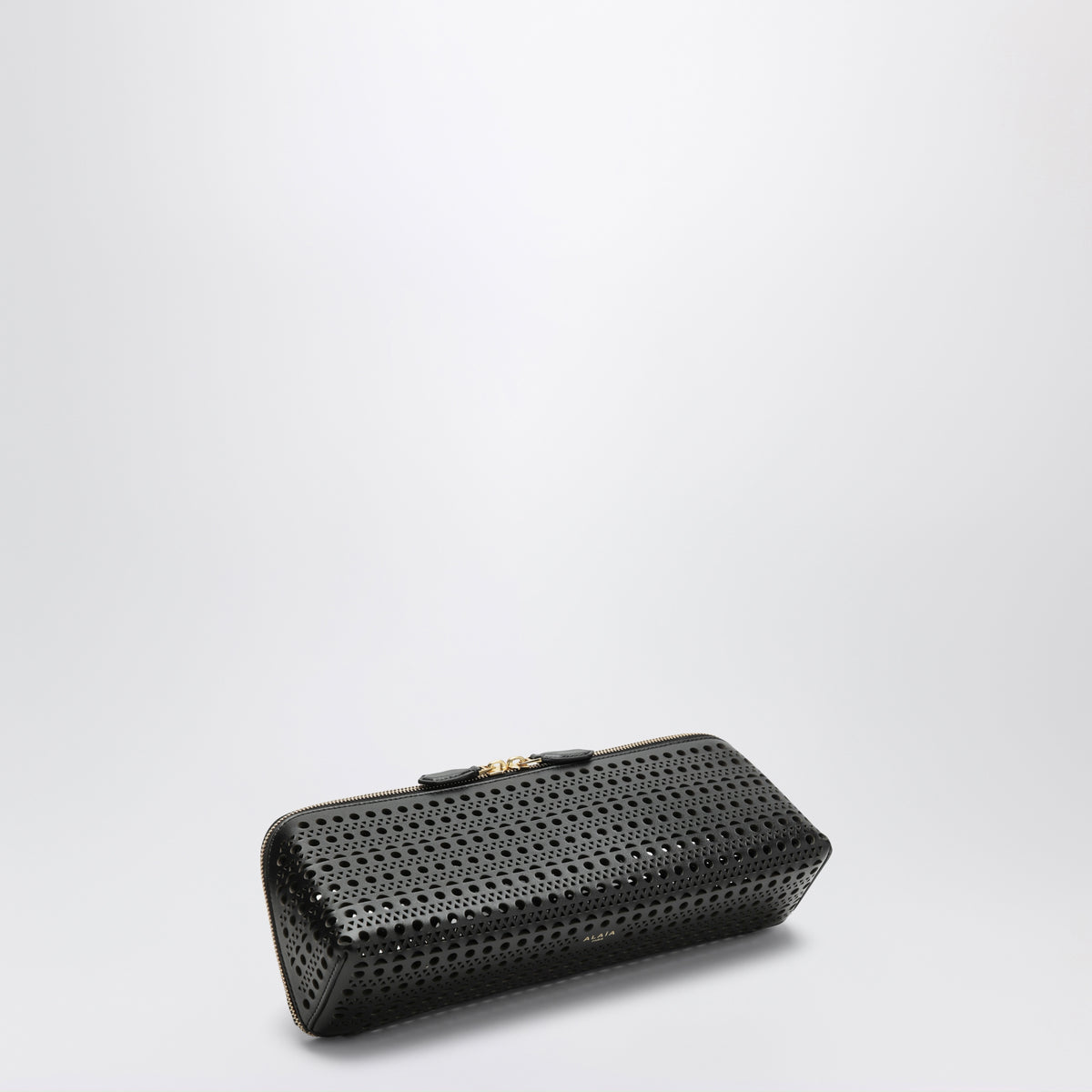 Delta black calfskin clutch bag