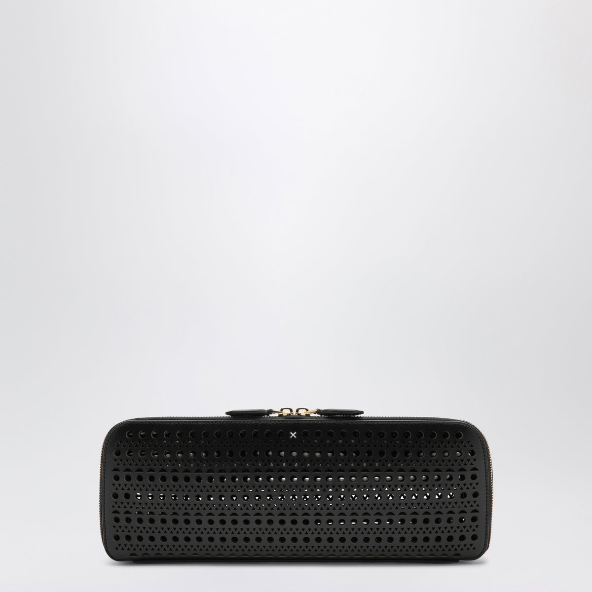 Delta black calfskin clutch bag