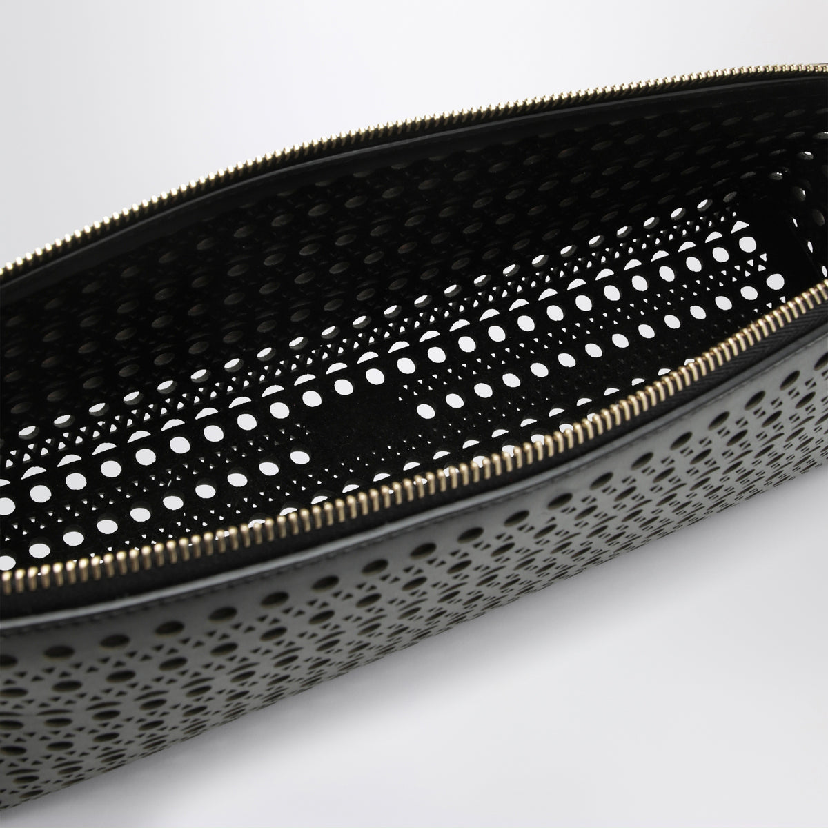 Delta black calfskin clutch bag