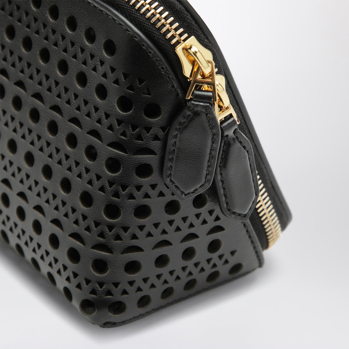 Delta black calfskin clutch bag