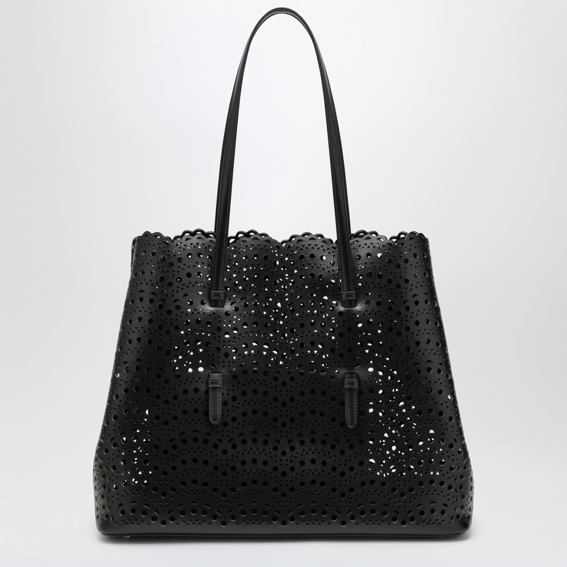 Sac cabas Mina 37 en cuir de veau noir