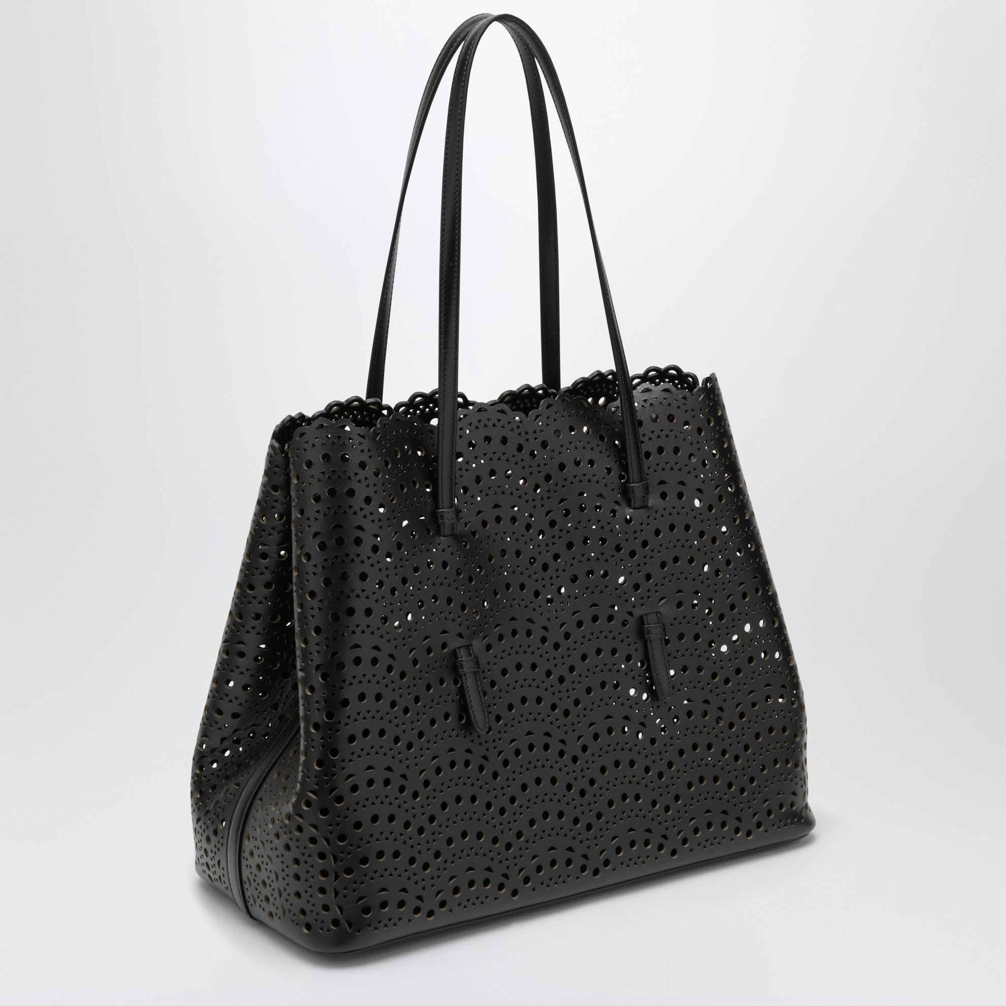 Sac cabas Mina 37 en cuir de veau noir