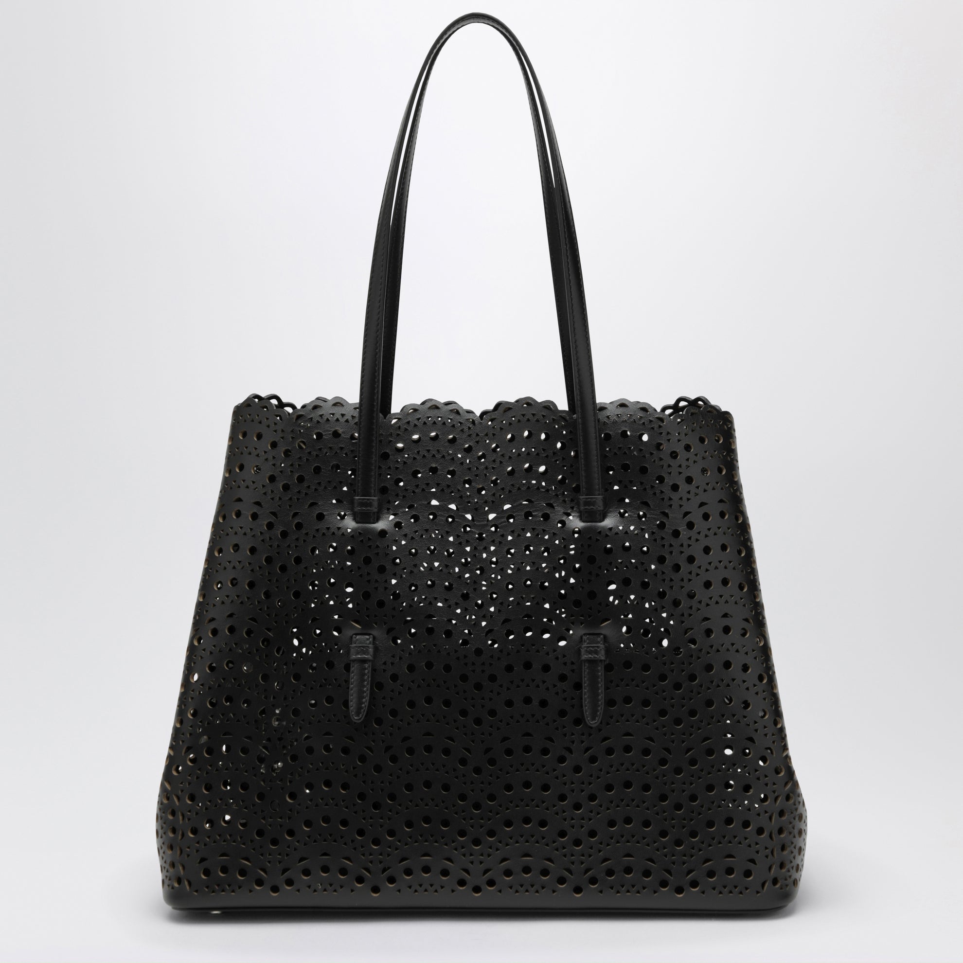 Sac cabas Mina 37 en cuir de veau noir