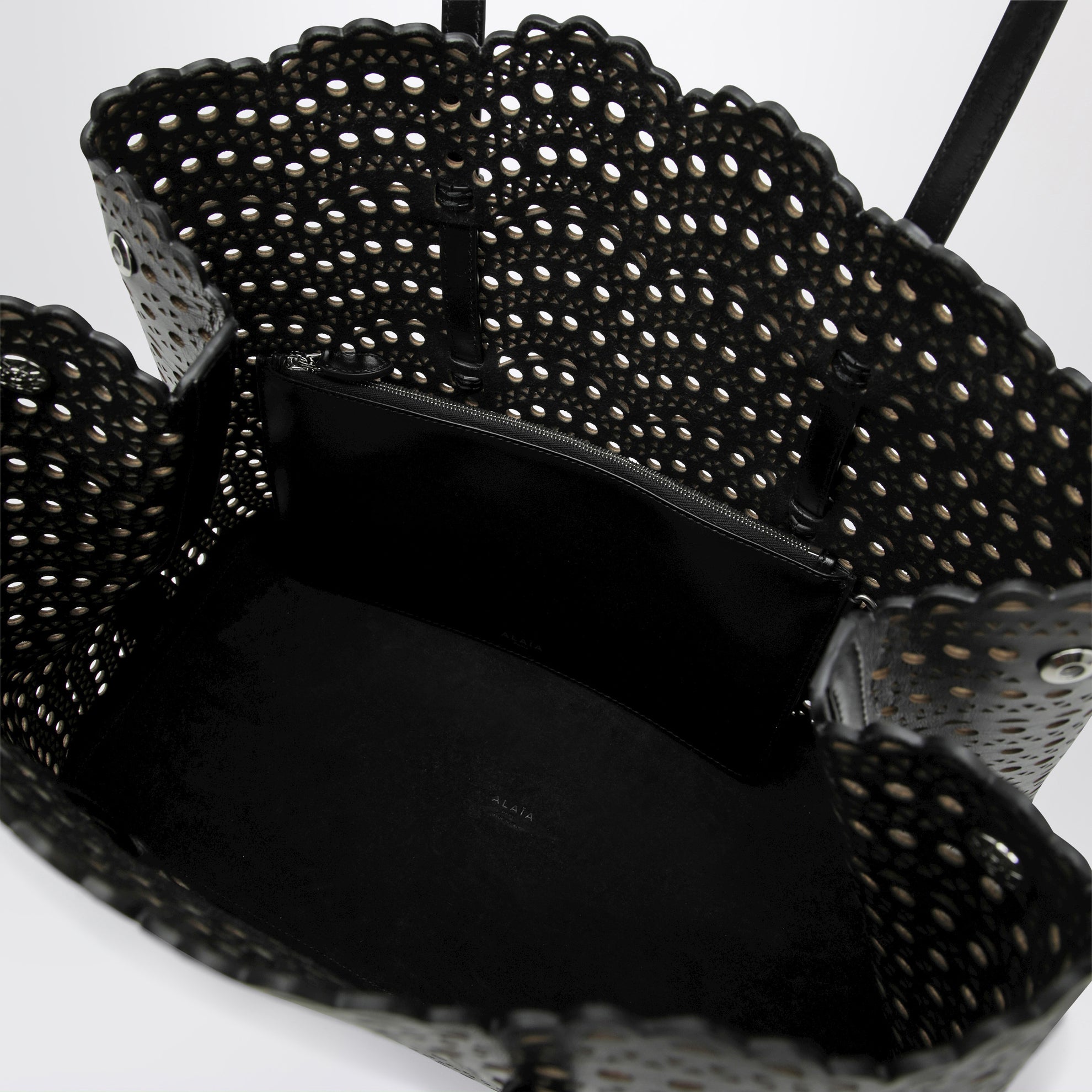 Sac cabas Mina 37 en cuir de veau noir
