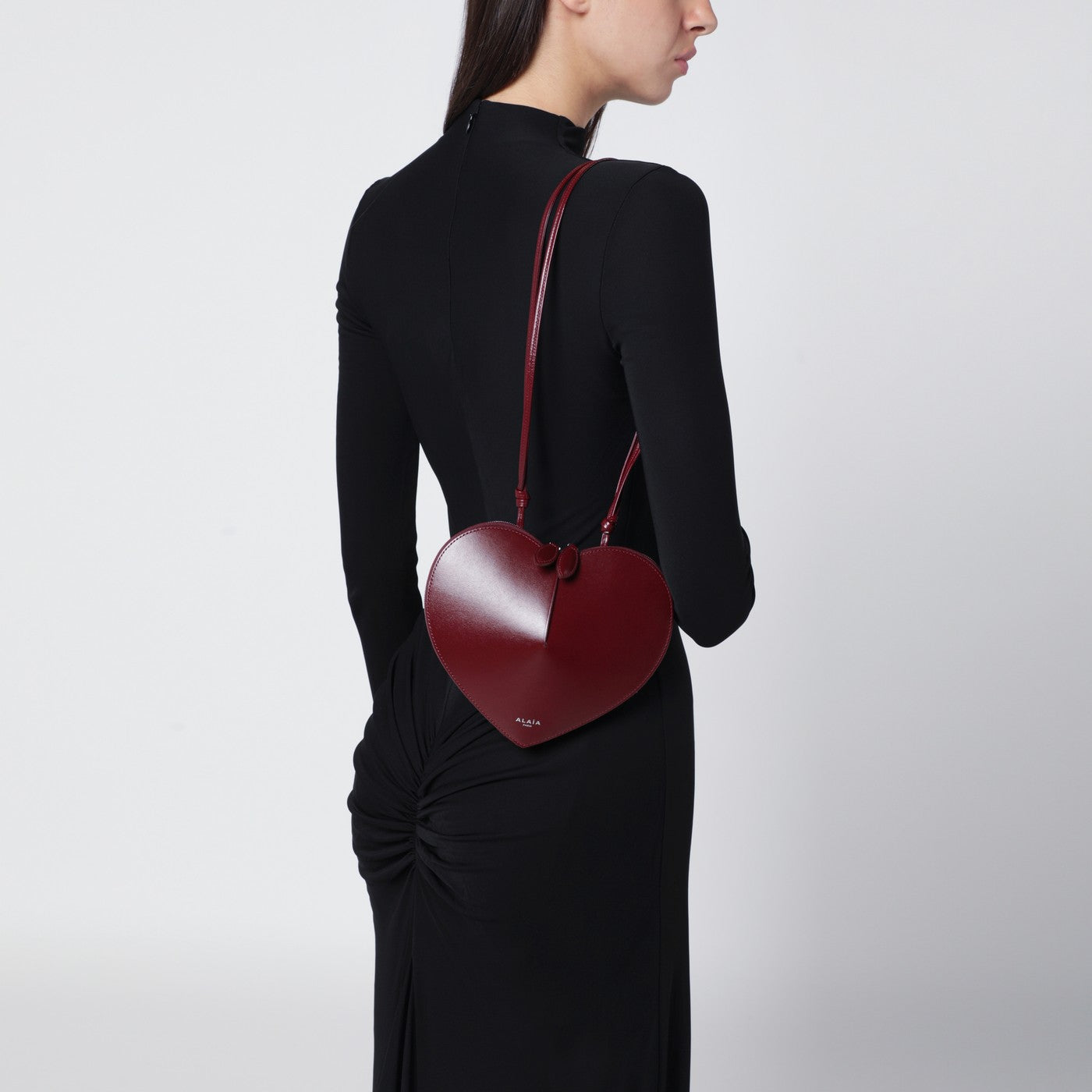 Le Coeur bordeaux leather bag