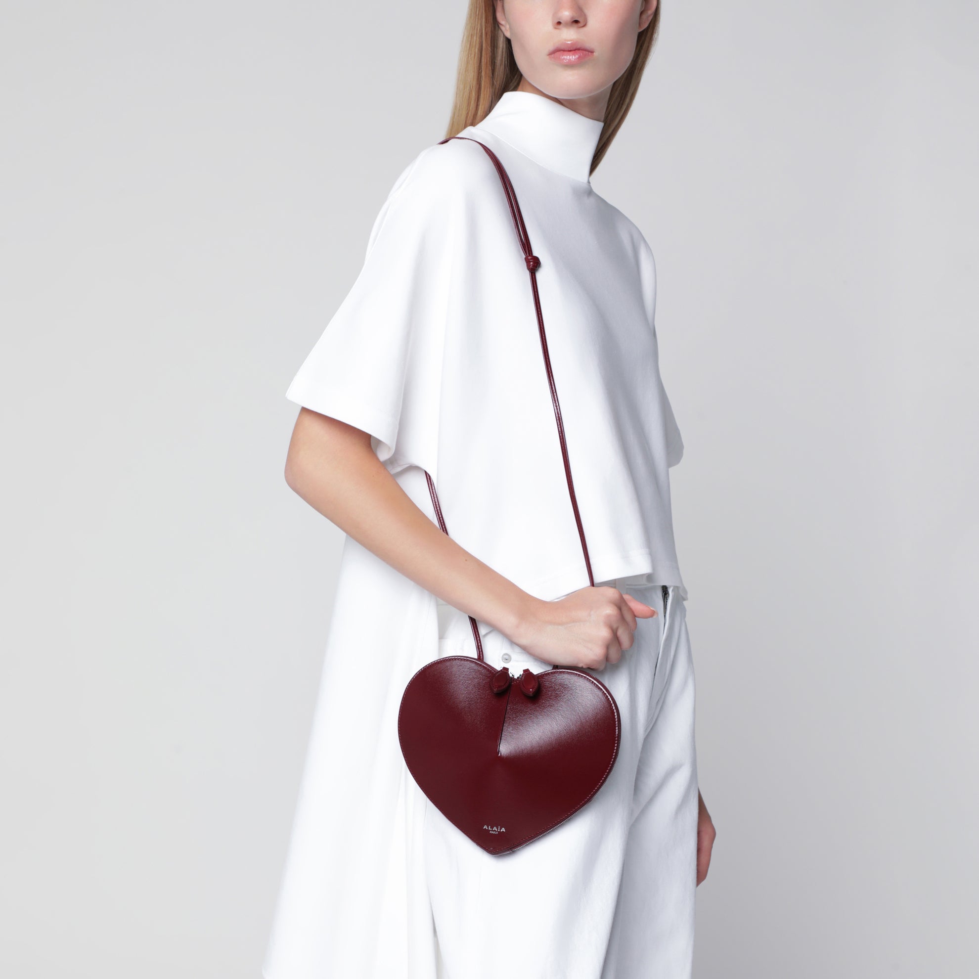 Borsa Le Coeur bordeaux in pelle