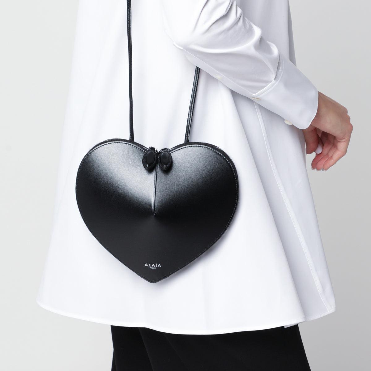 Schwarze Le Coeur Tasche aus Leder