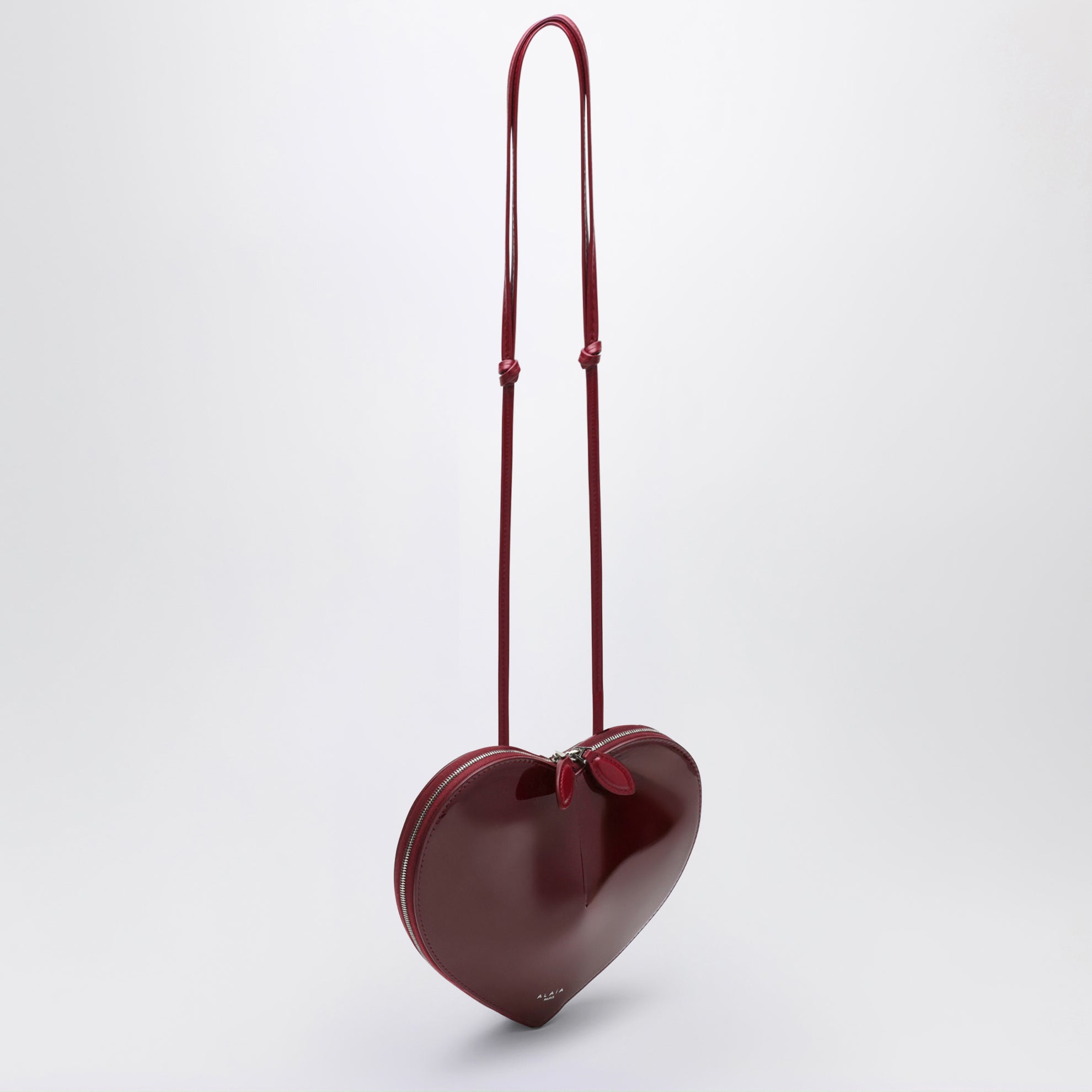 Borsa Le Coeur rossa scura in vernice